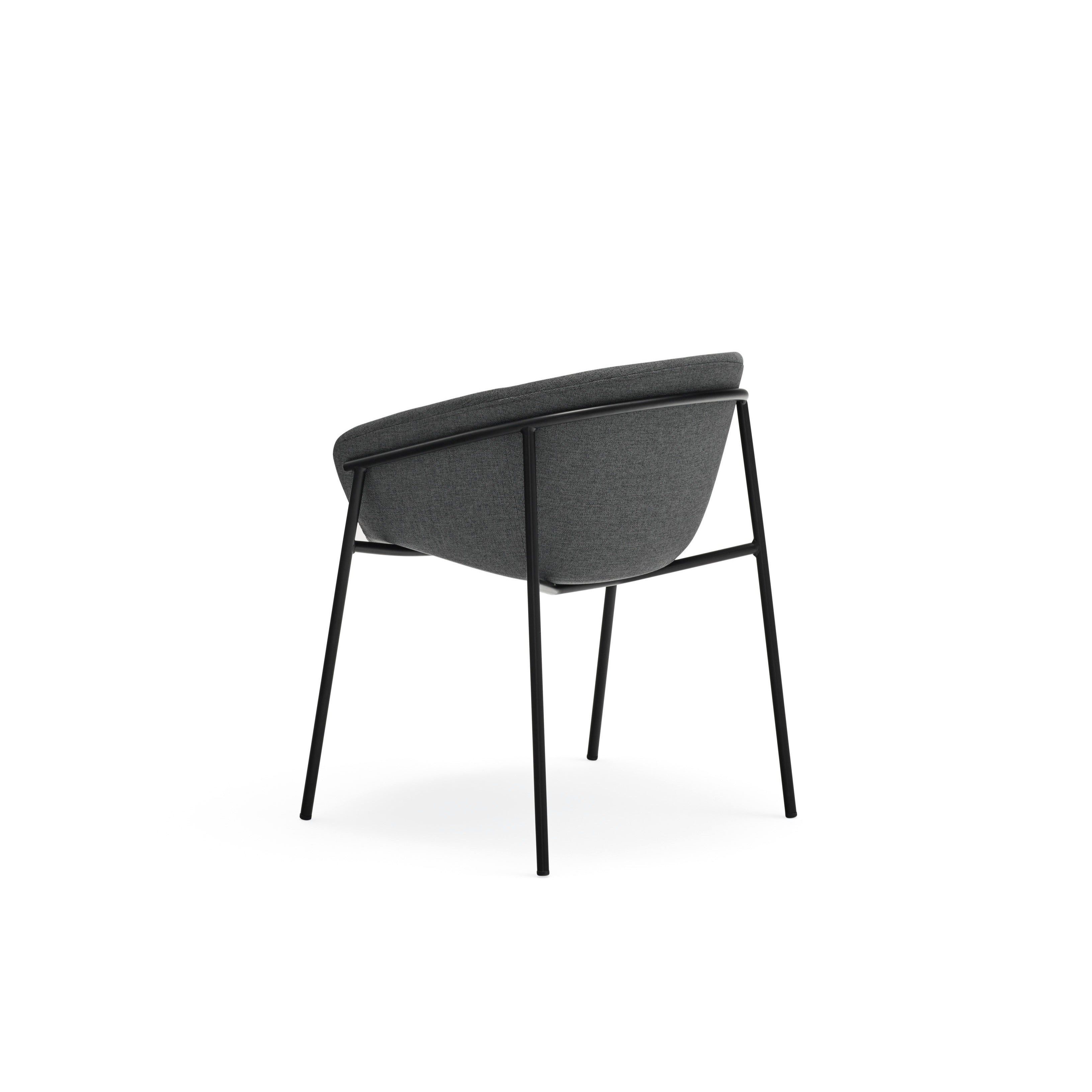 Lot de 2 chaises 66x79 h47 cm Hug gris foncé en polyester