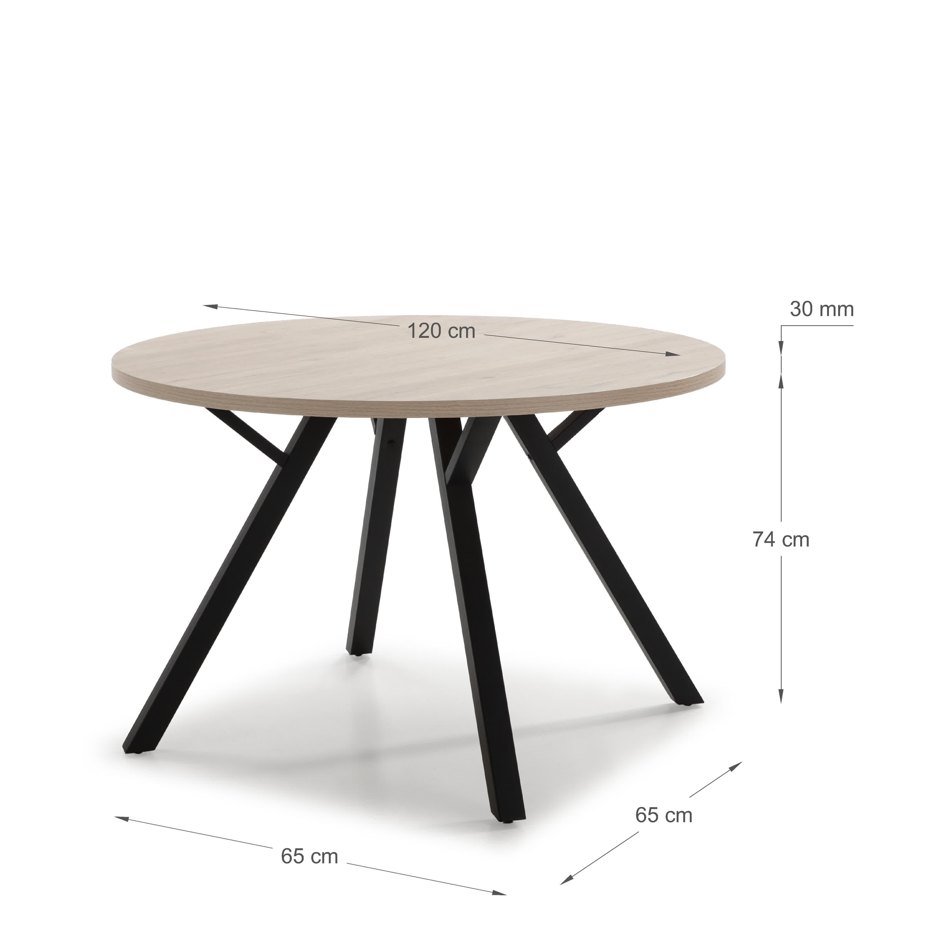 Tavolo rotondo per 4 persone Atlantide 120x77 cm