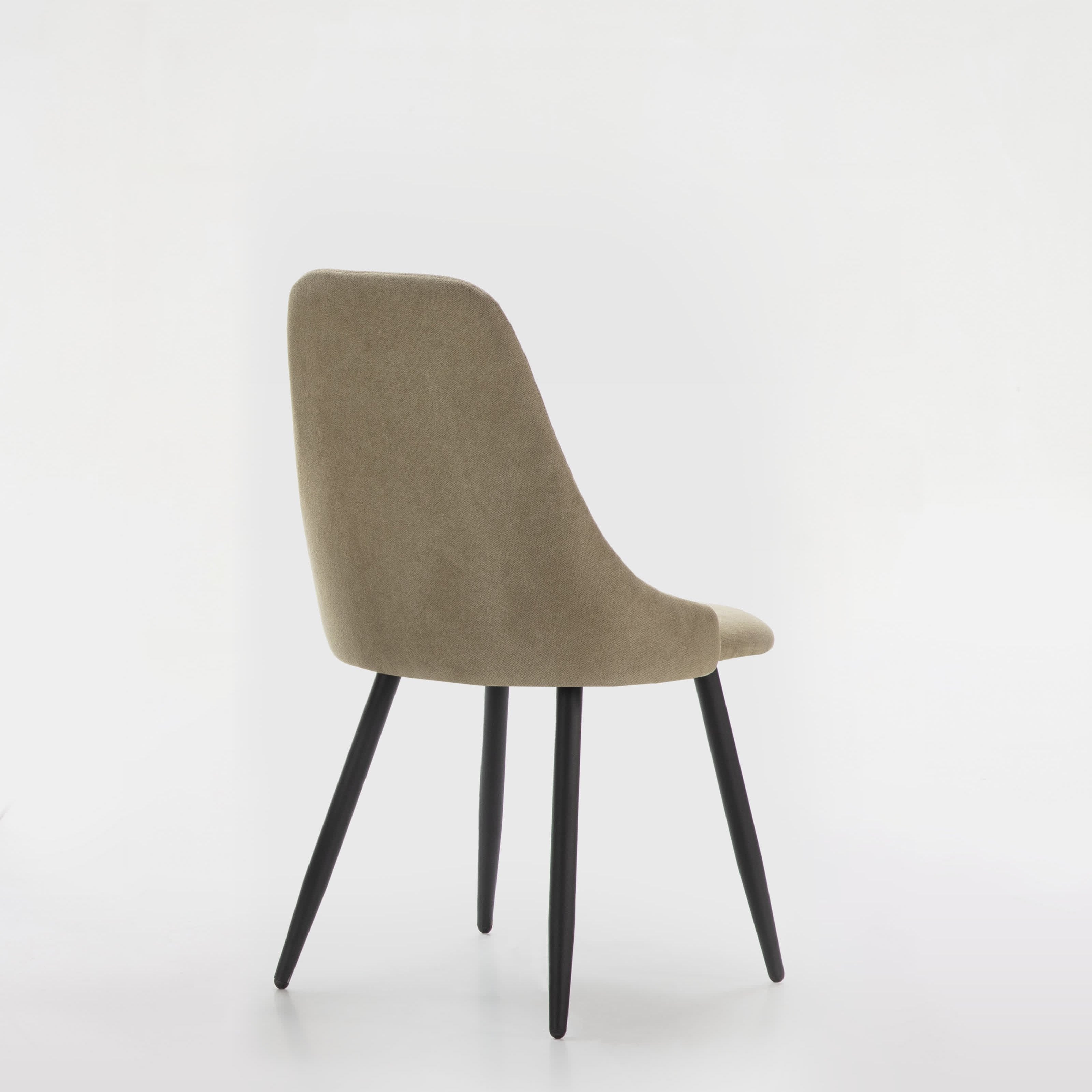 Set di 4 sedie in tessuto e gambe in metallo nero Gabri 44x44 h91 cm