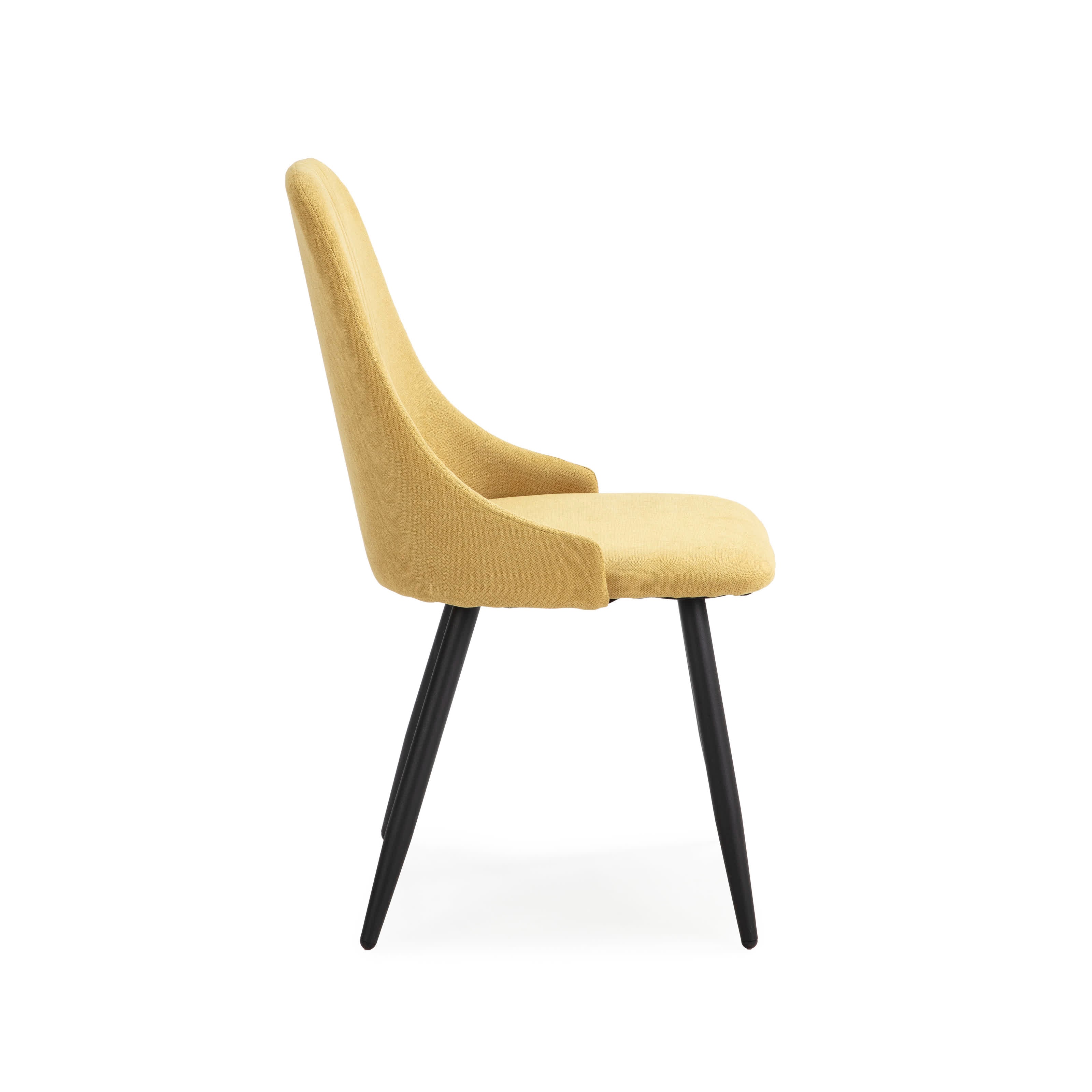 Set di 4 sedie in tessuto e gambe in metallo nero Gabri 44x44 h91 cm