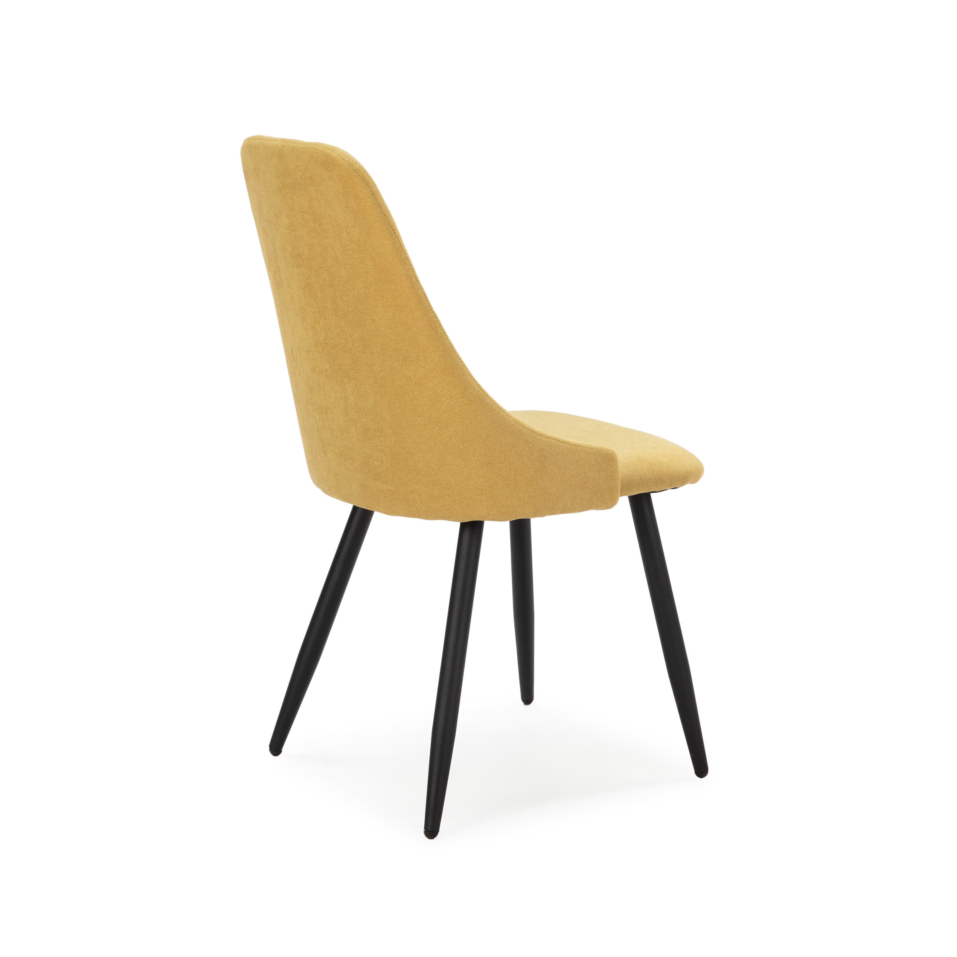 Set di 4 sedie in tessuto e gambe in metallo nero Gabri 44x44 h91 cm