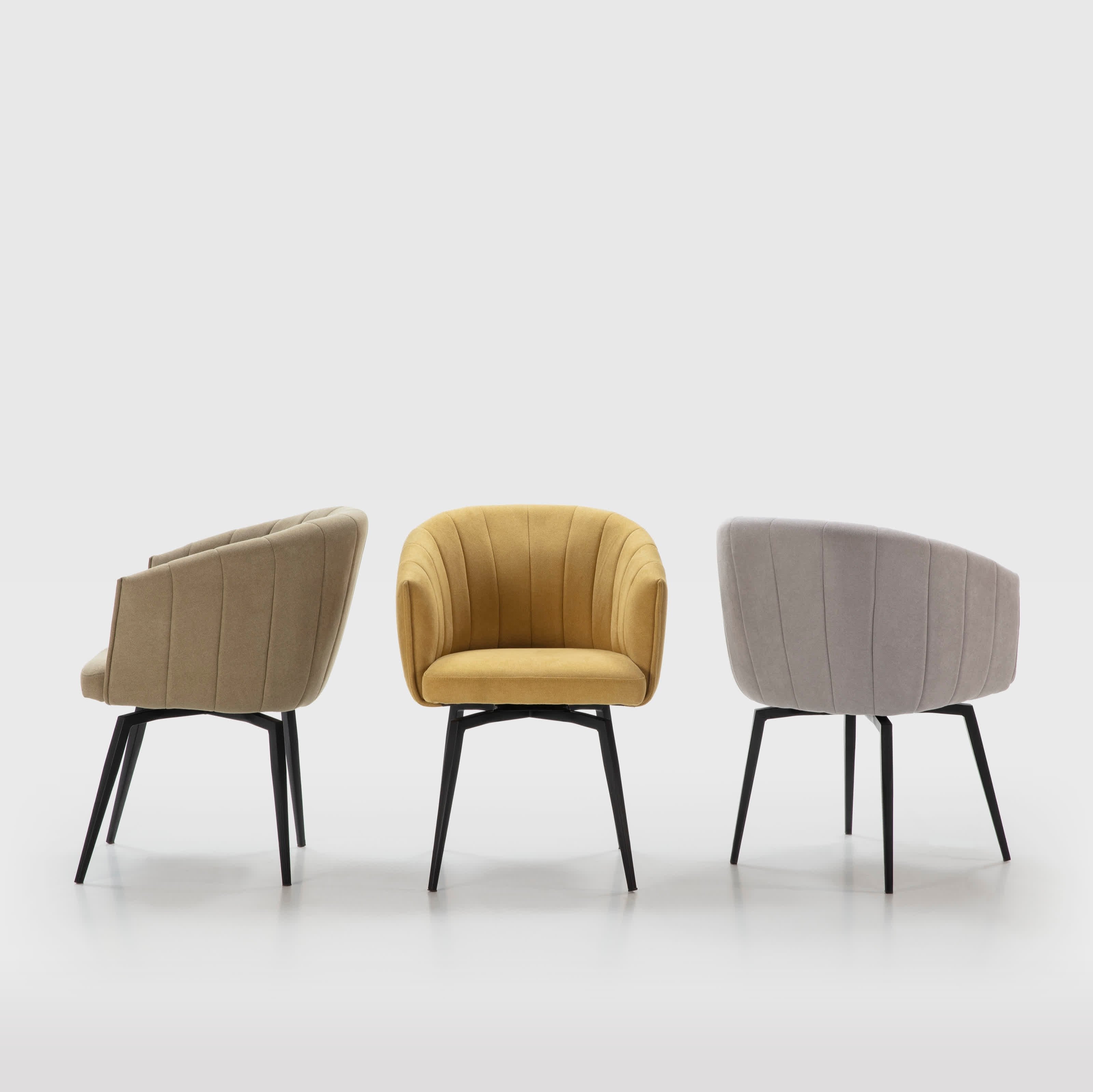 Poltrona con struttura in metallo e gambe Erica 60x60 h81 cm