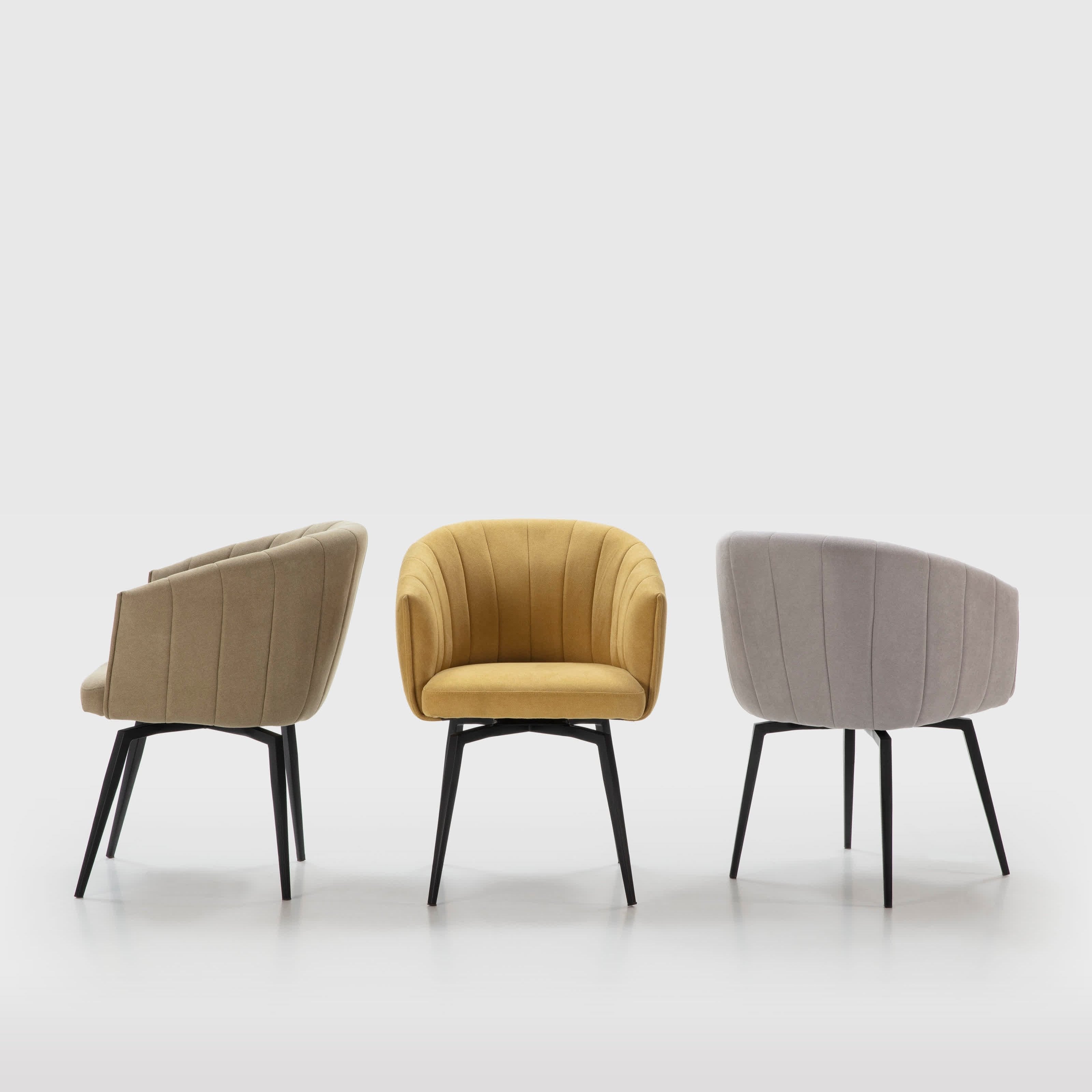 Poltrona con struttura in metallo e gambe Erica 60x60 h81 cm