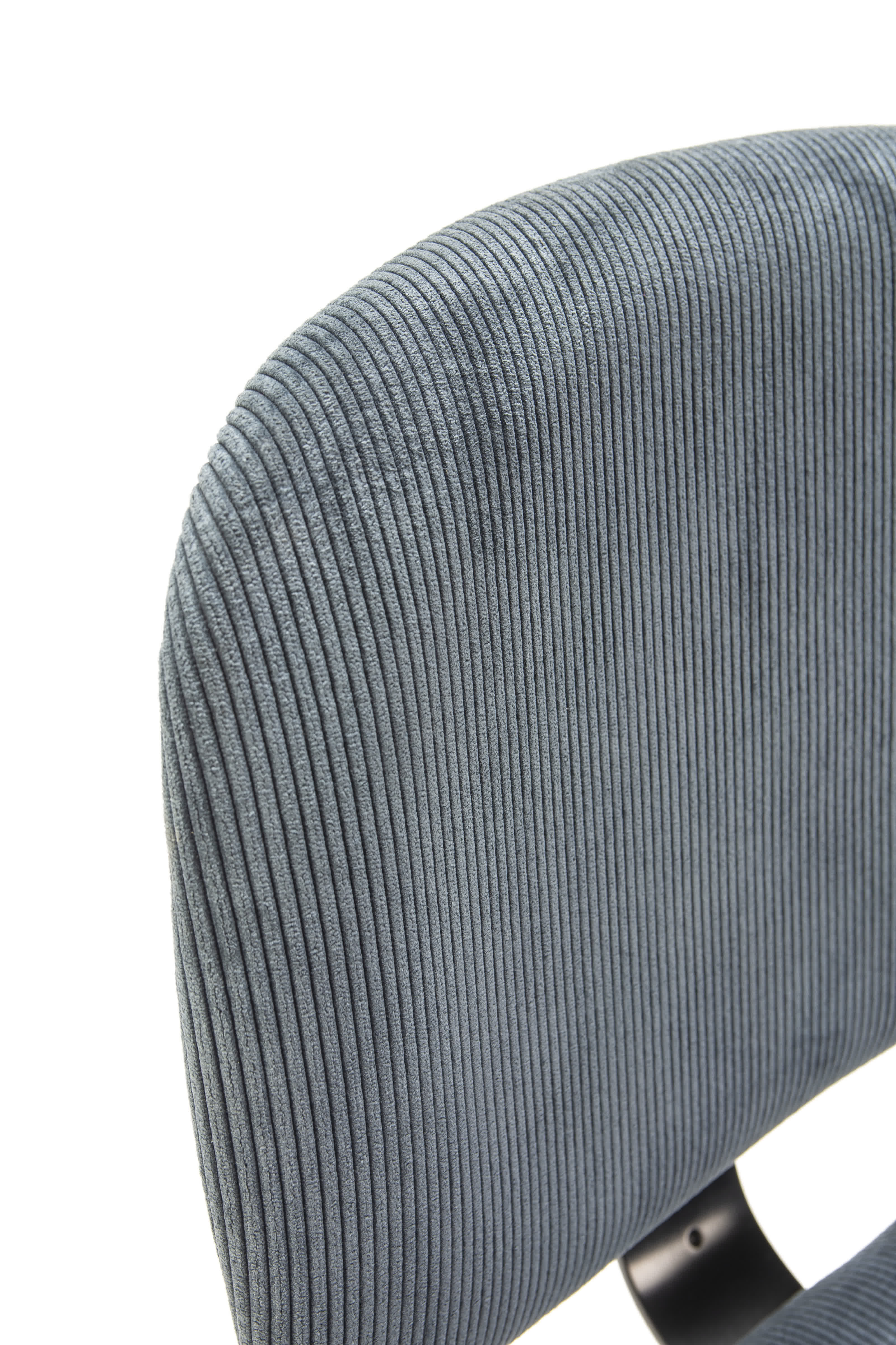 Set di 2 sedie in velluto a coste stile retrò e metallo nero Anna 45x53 h79 cm