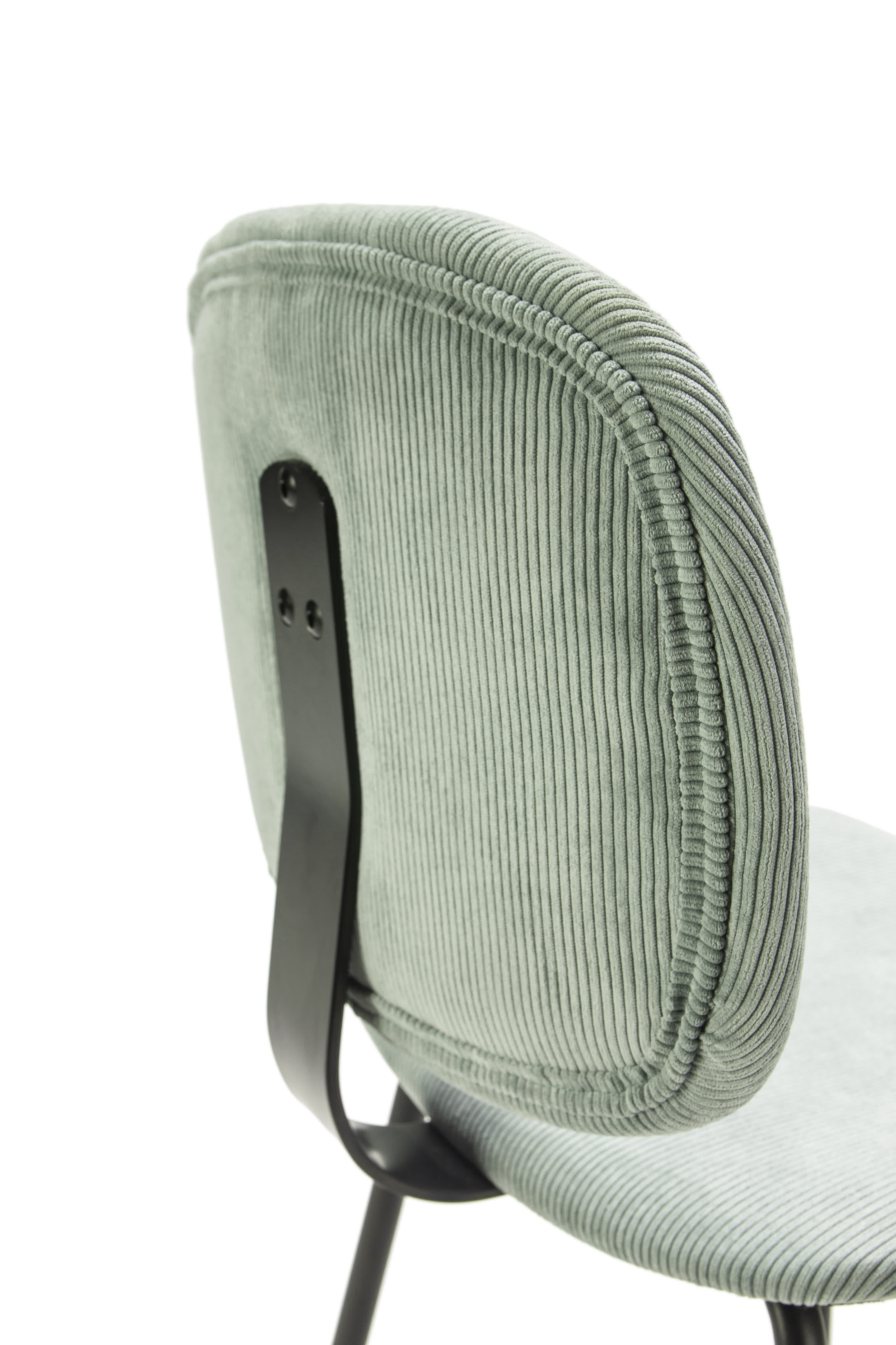 Set di 2 sedie in velluto a coste stile retrò e metallo nero Anna 45x53 h79 cm