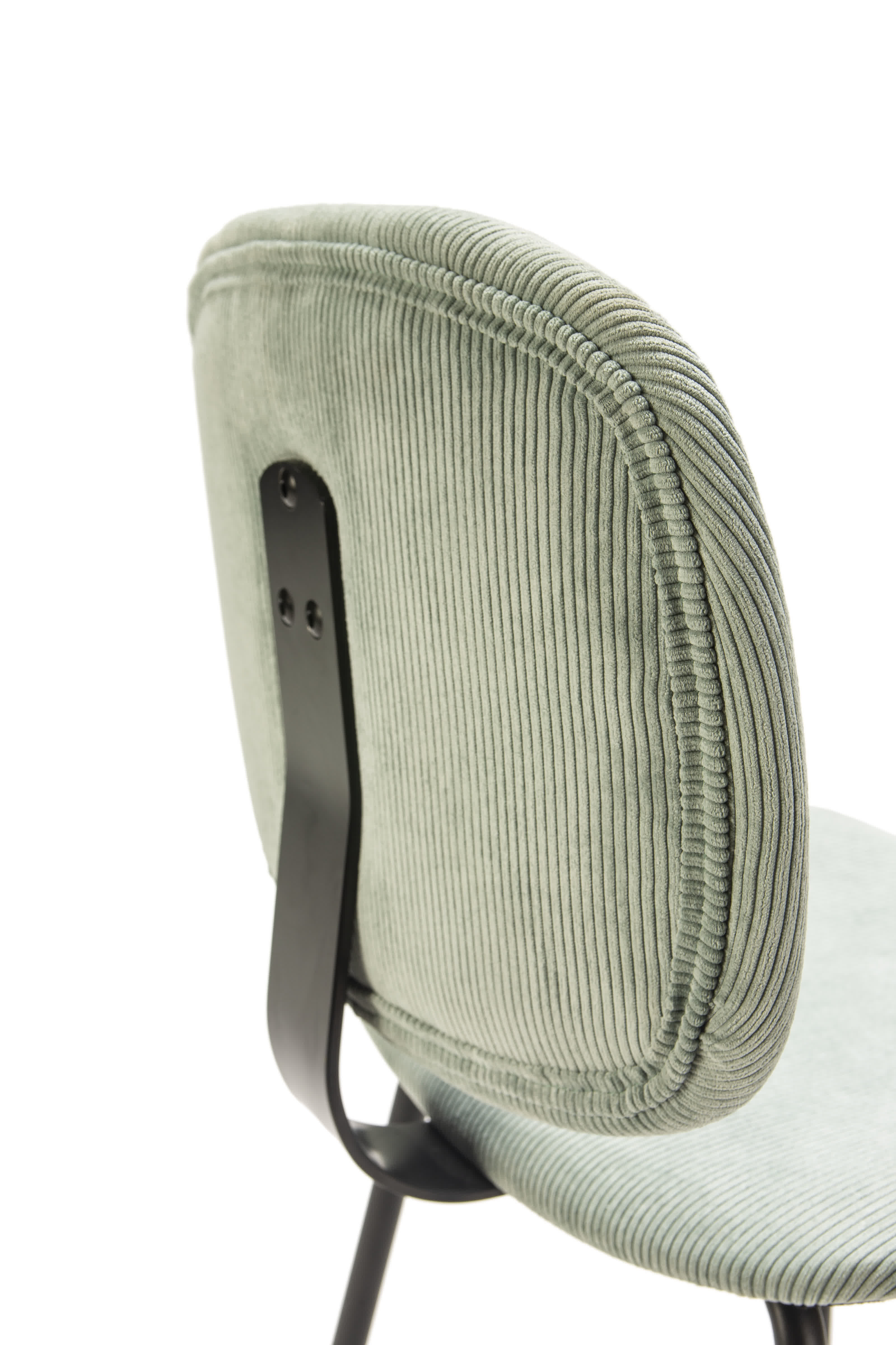 Set di 2 sgabelli in stile retrò in velluto a coste e metallo nero Anna 44x51 h98 cm