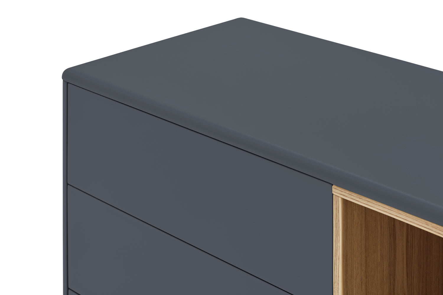 Buffet 6 tiroirs 1 porte 180x40 cm Corvo de Teulat gris anthracite