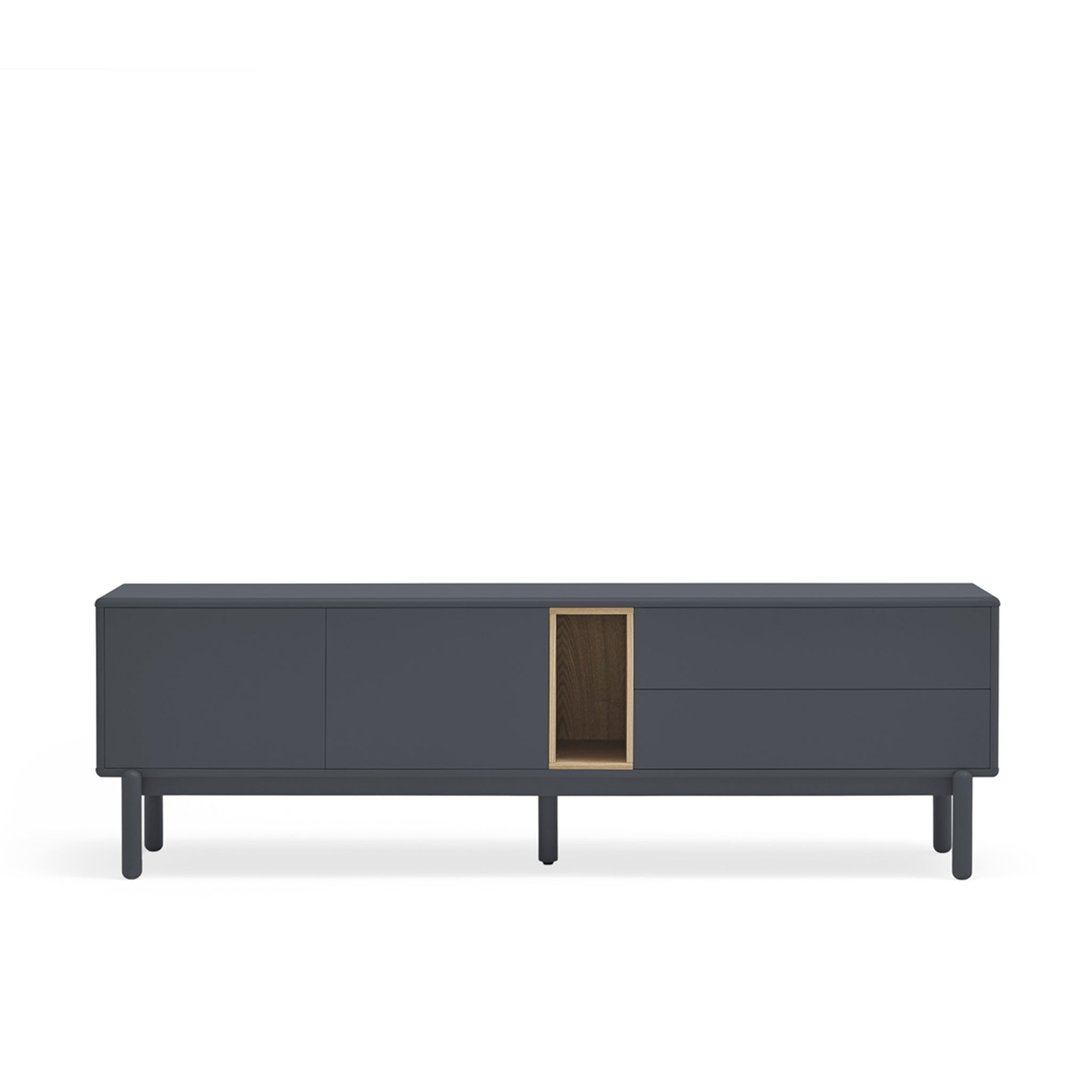 Meuble TV 180x40 cm Corvo par Teulat gris anthracite