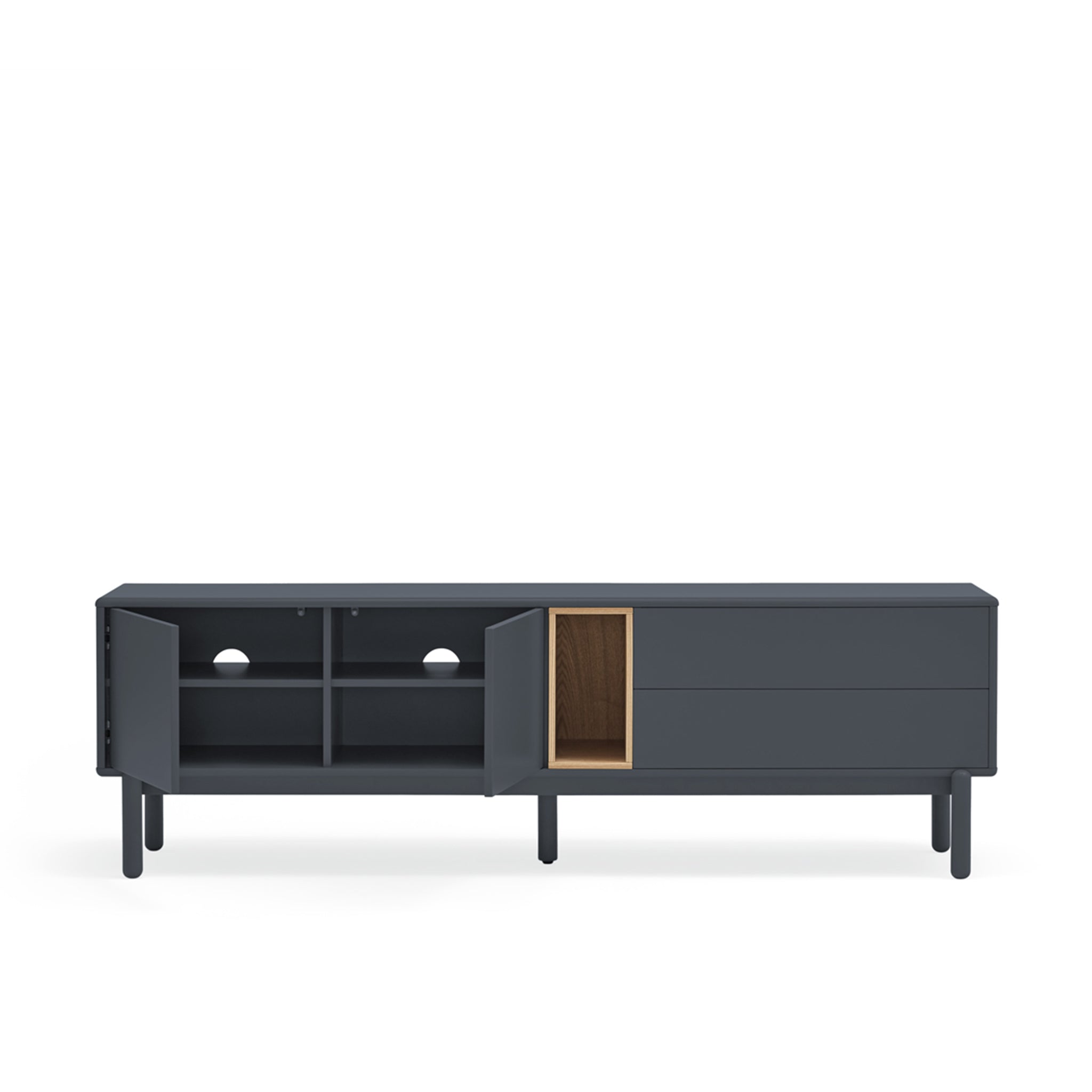 Meuble TV 180x40 cm Corvo par Teulat gris anthracite