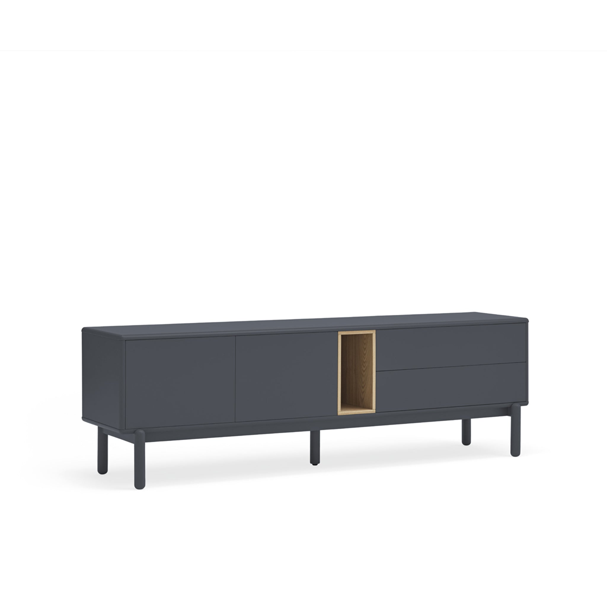 Meuble TV 180x40 cm Corvo par Teulat gris anthracite