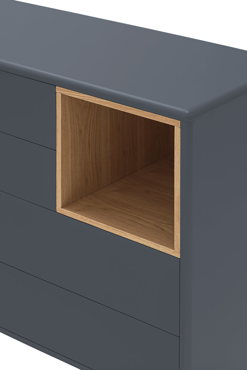 Commode 4 tiroirs 90x40 cm Corvo de Teulat gris anthracite