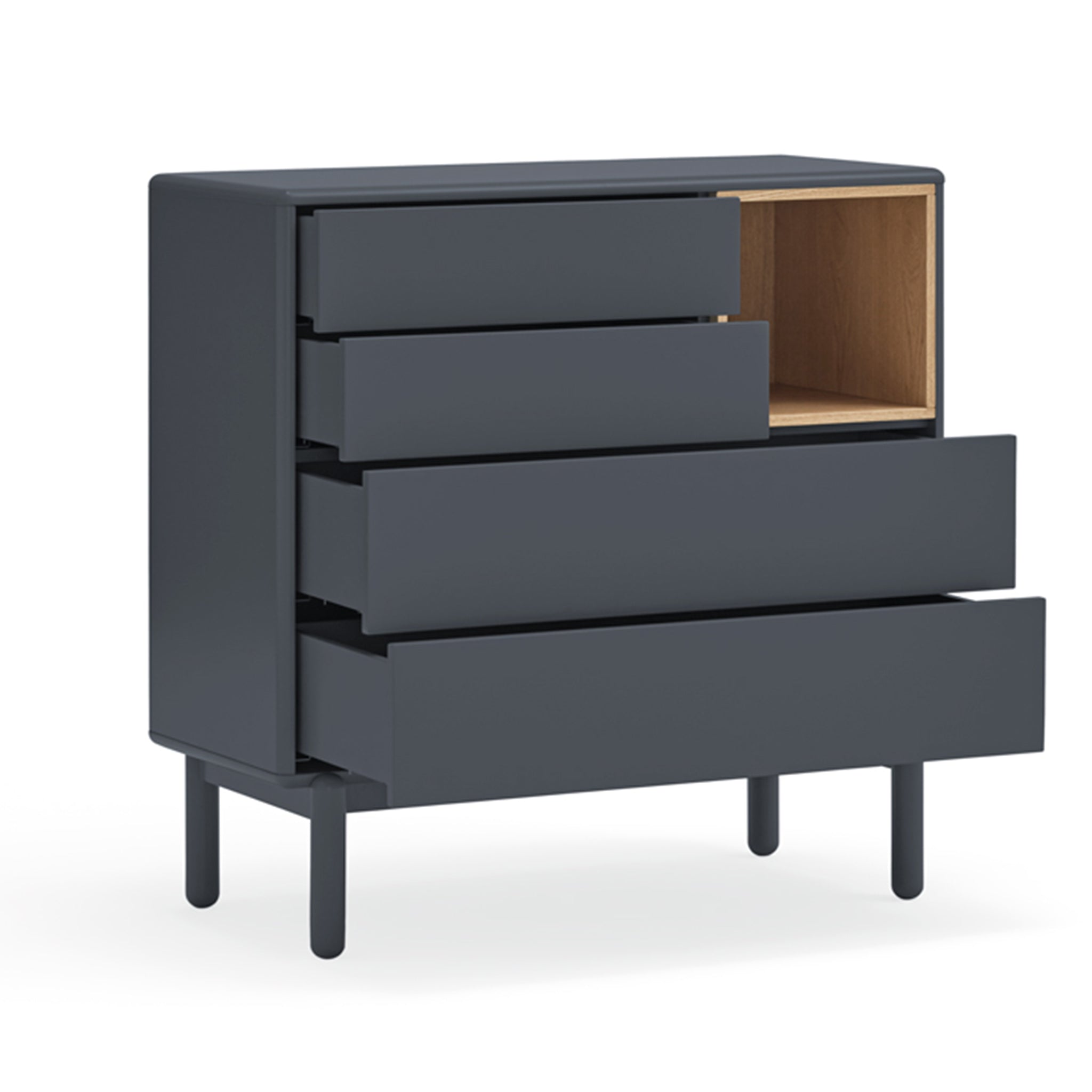Commode 4 tiroirs 90x40 cm Corvo de Teulat gris anthracite