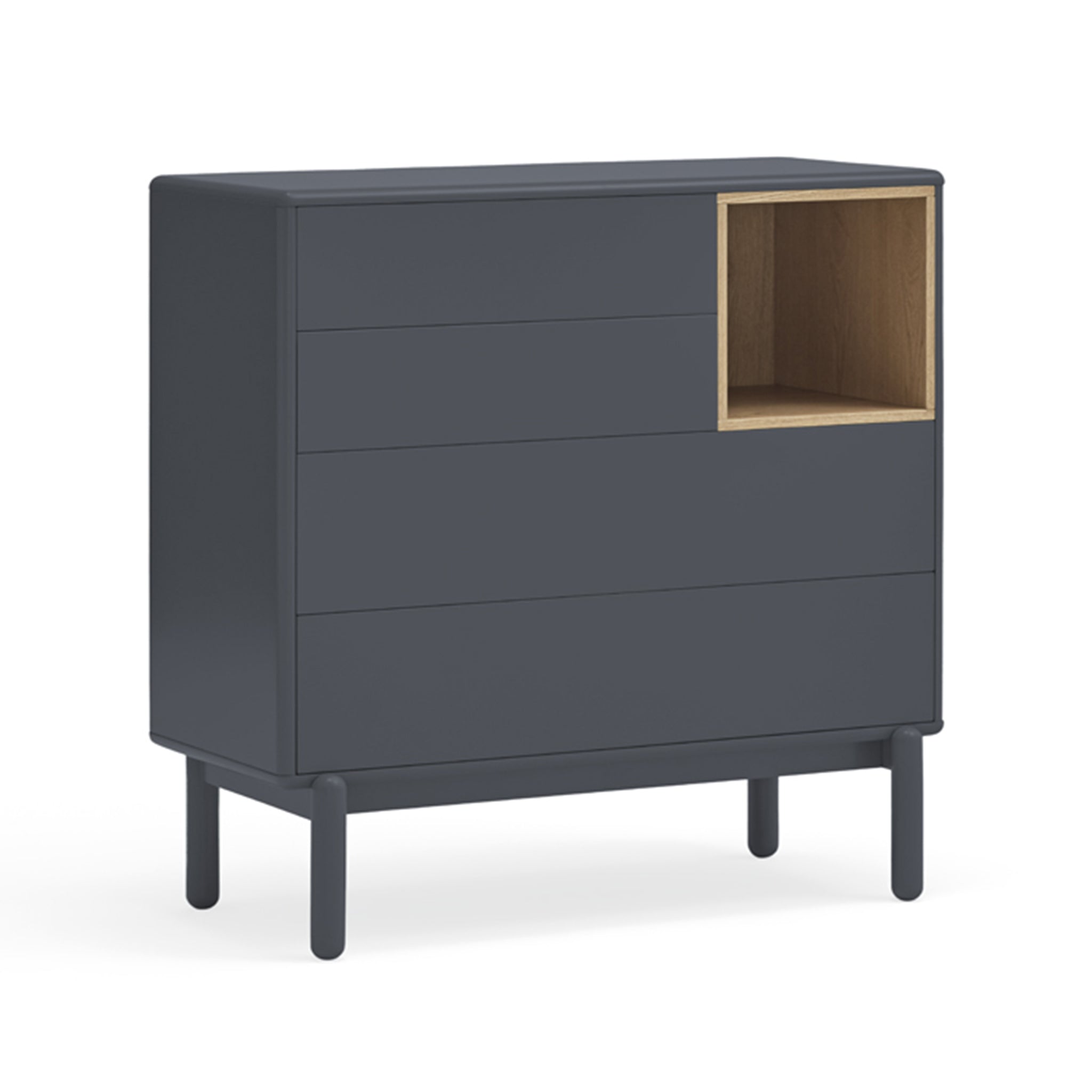 Commode 4 tiroirs 90x40 cm Corvo de Teulat gris anthracite