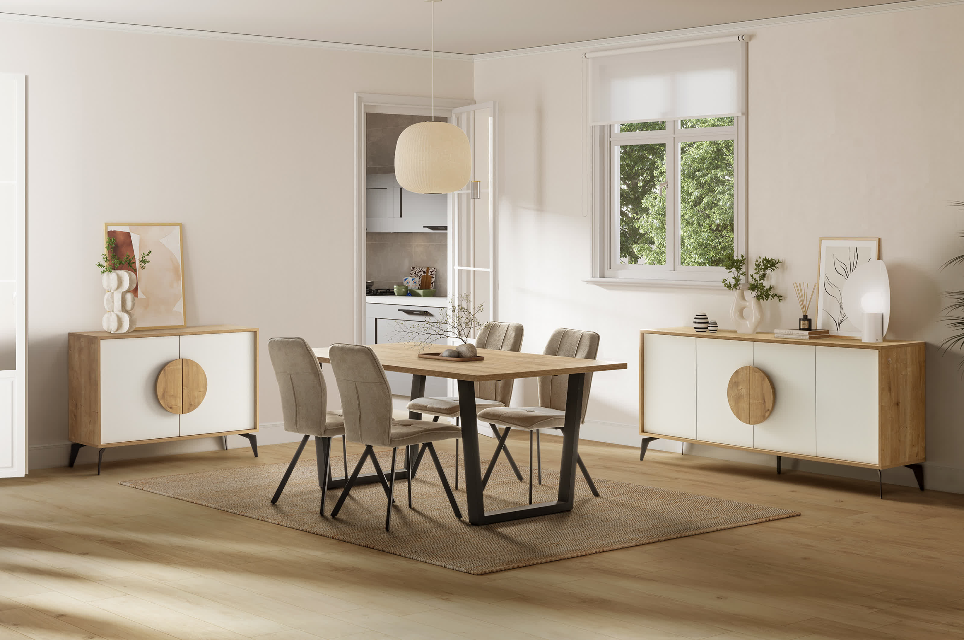 Tavolo rettangolare per 6/8 persone rovere Francy 180x100 cm