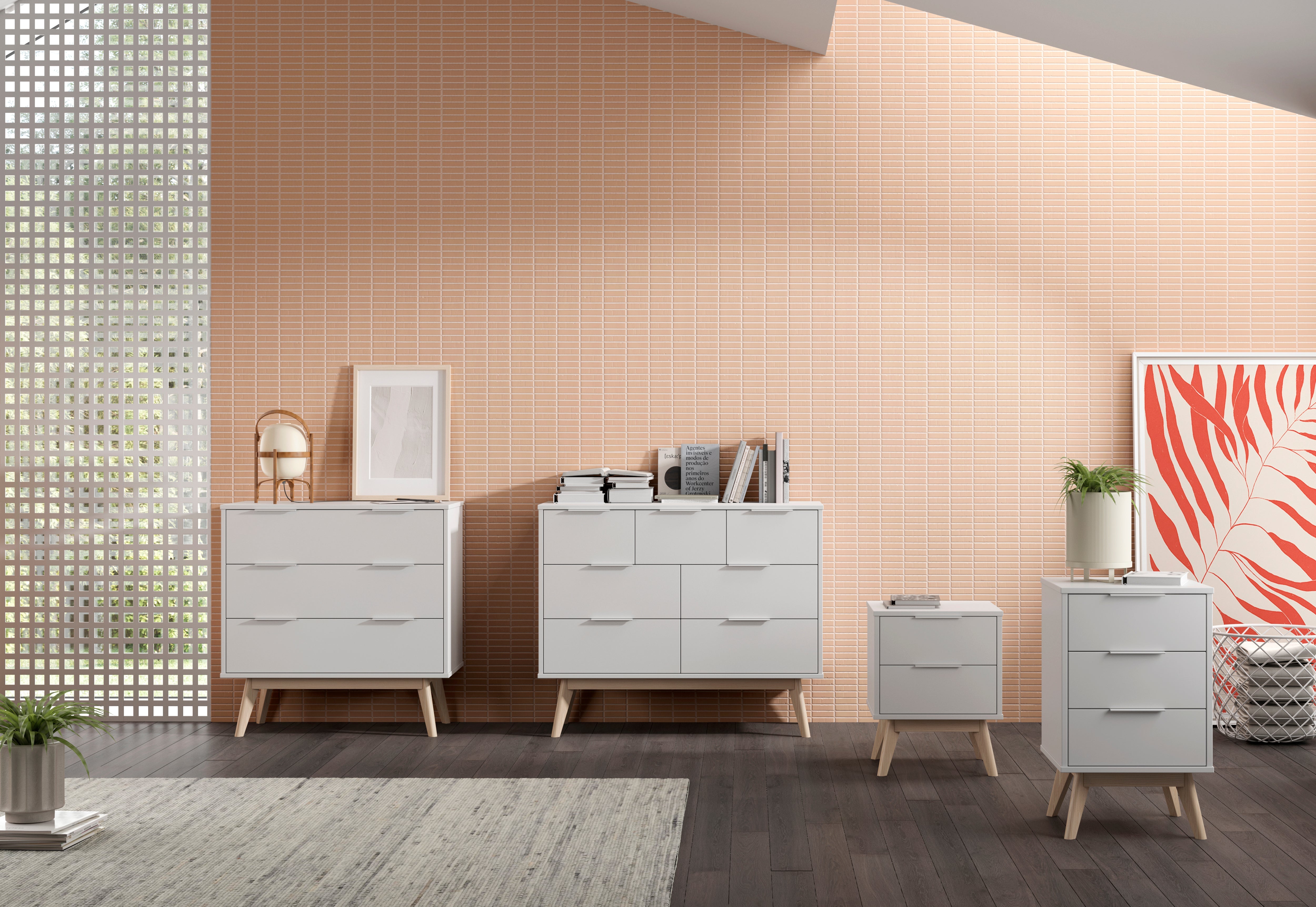 Cassettiera a 3 cassetti Aurora 80x83 cm