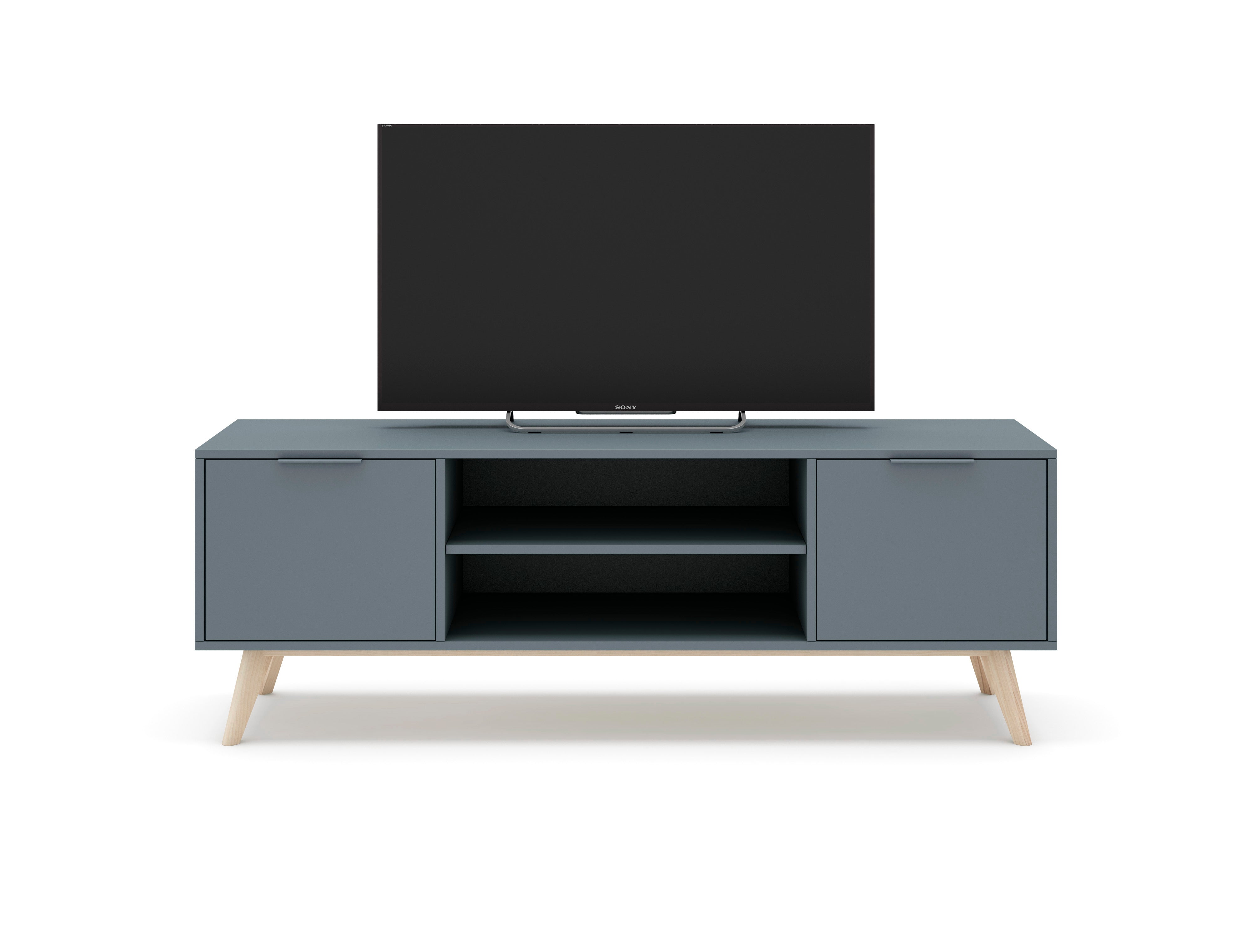 Mobile TV 2 ante con ripiani aperti Nordica 140x53 cm