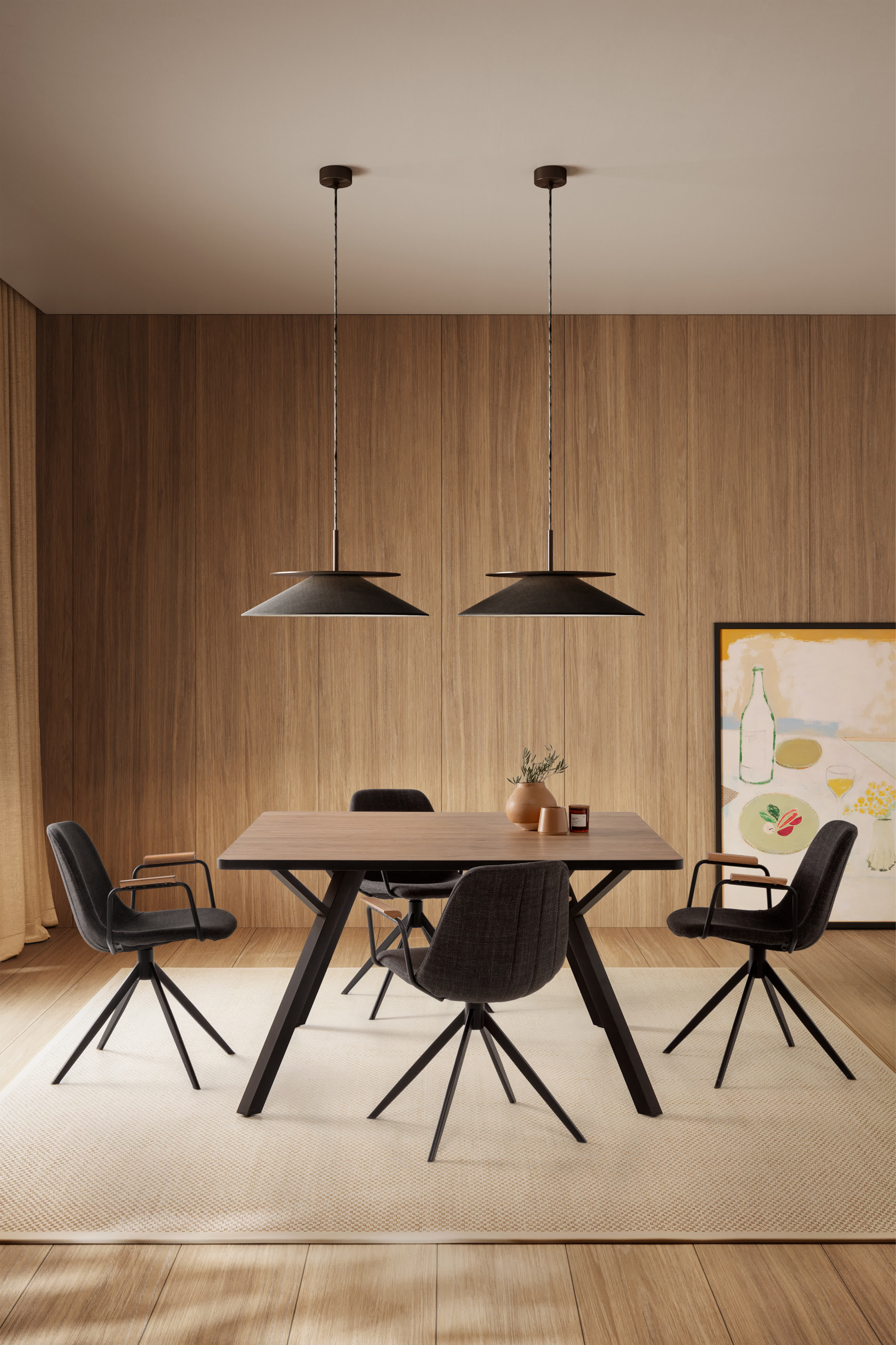 Tavolo quadrato per 4/8 persone in legno rovere Bob 136x136 cm