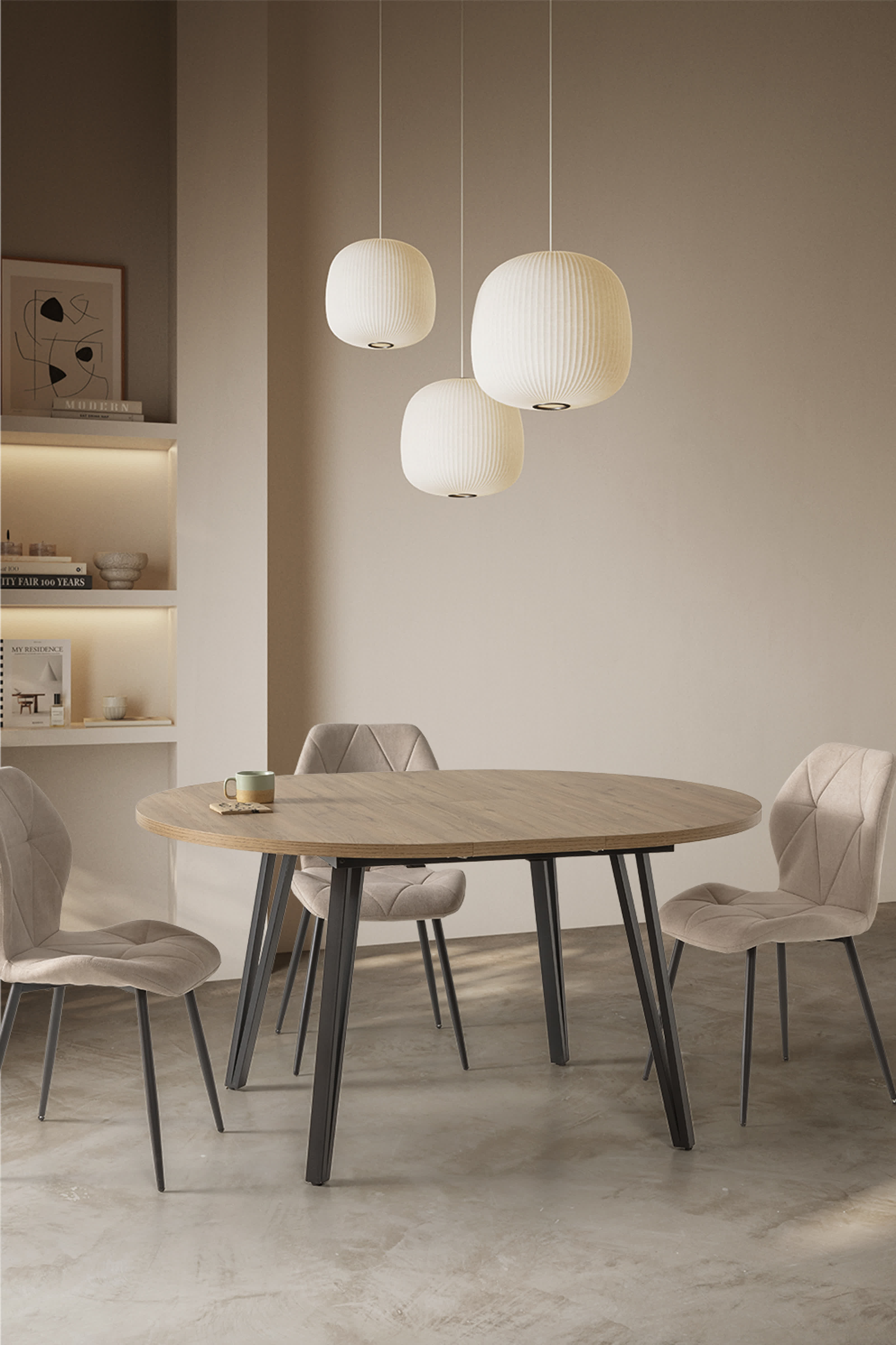 Tavolo rotondo allungabile per 4/6 persone in legno Cleo 120/150x77 cm