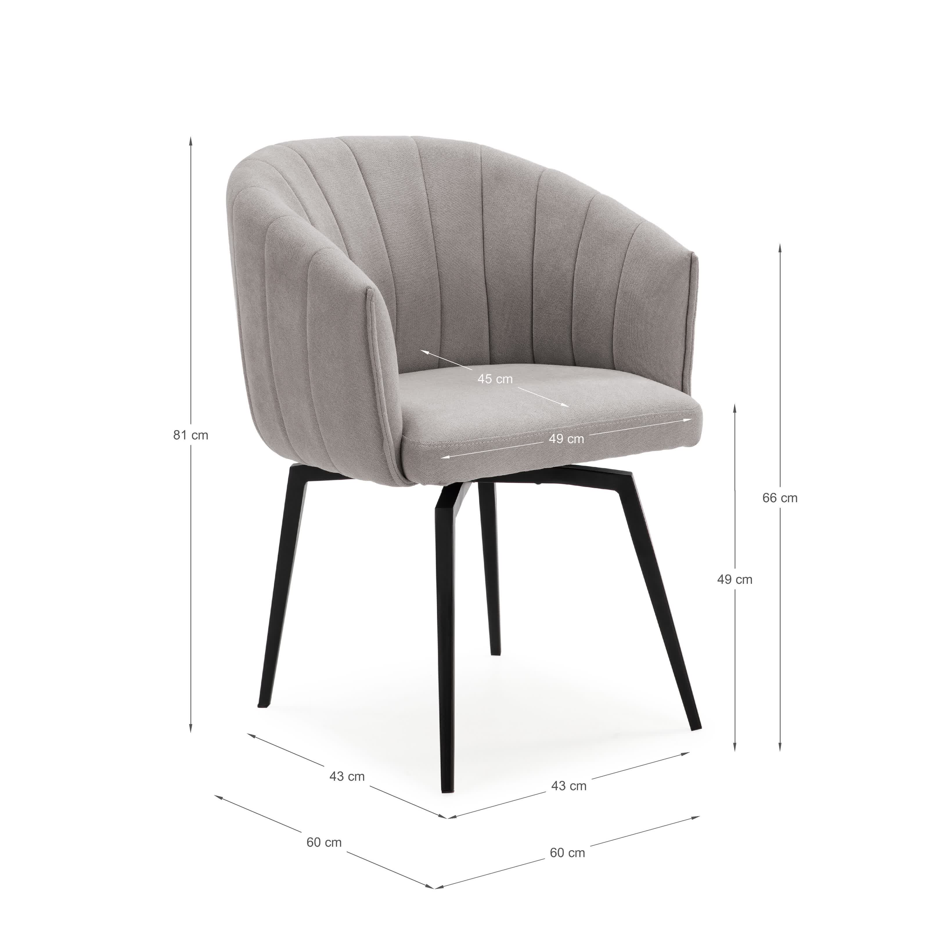 Poltrona con struttura in metallo e gambe Erica 60x60 h81 cm