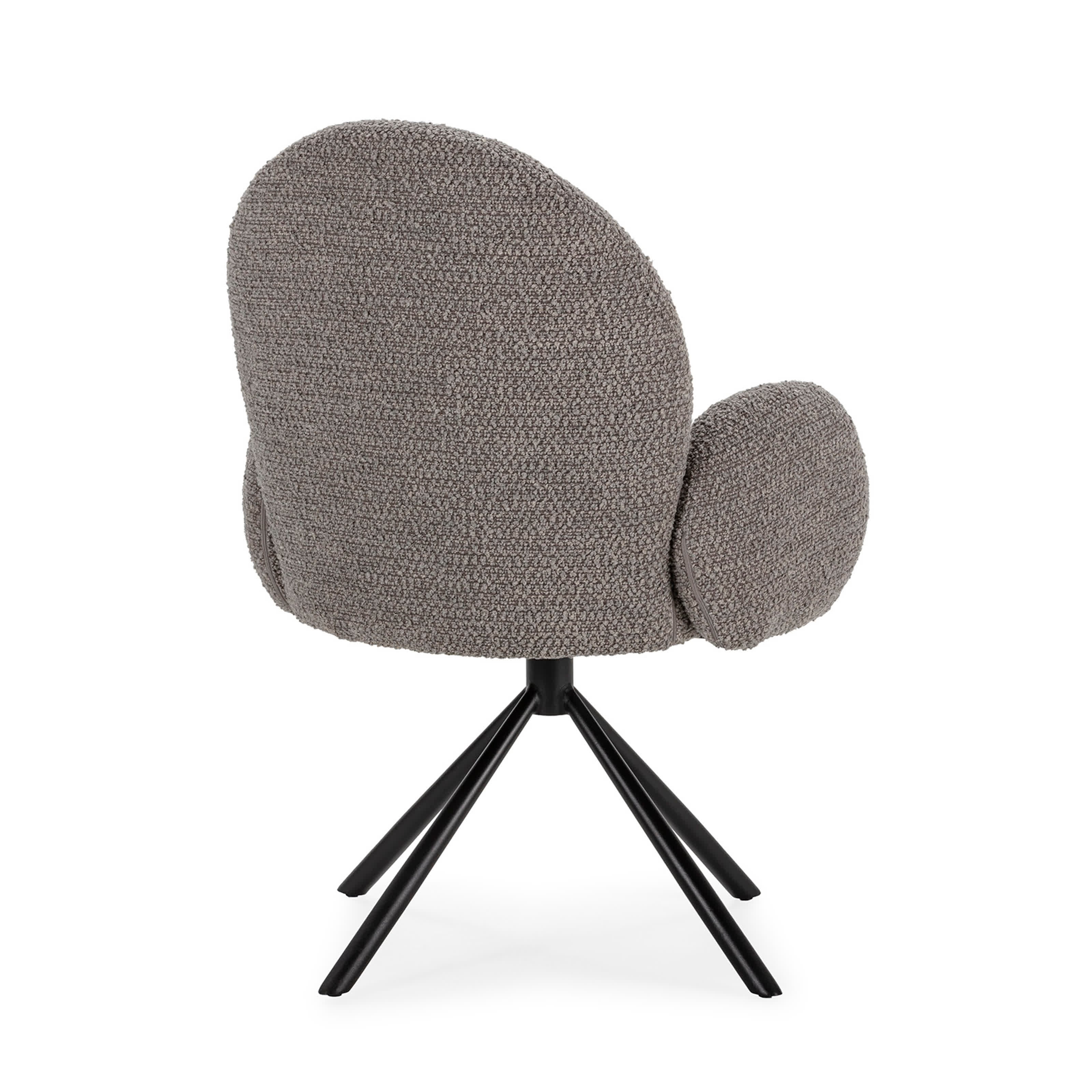 Poltrona girevole in tessuto e gambe in metallo nero Dario 49x46 h91 cm