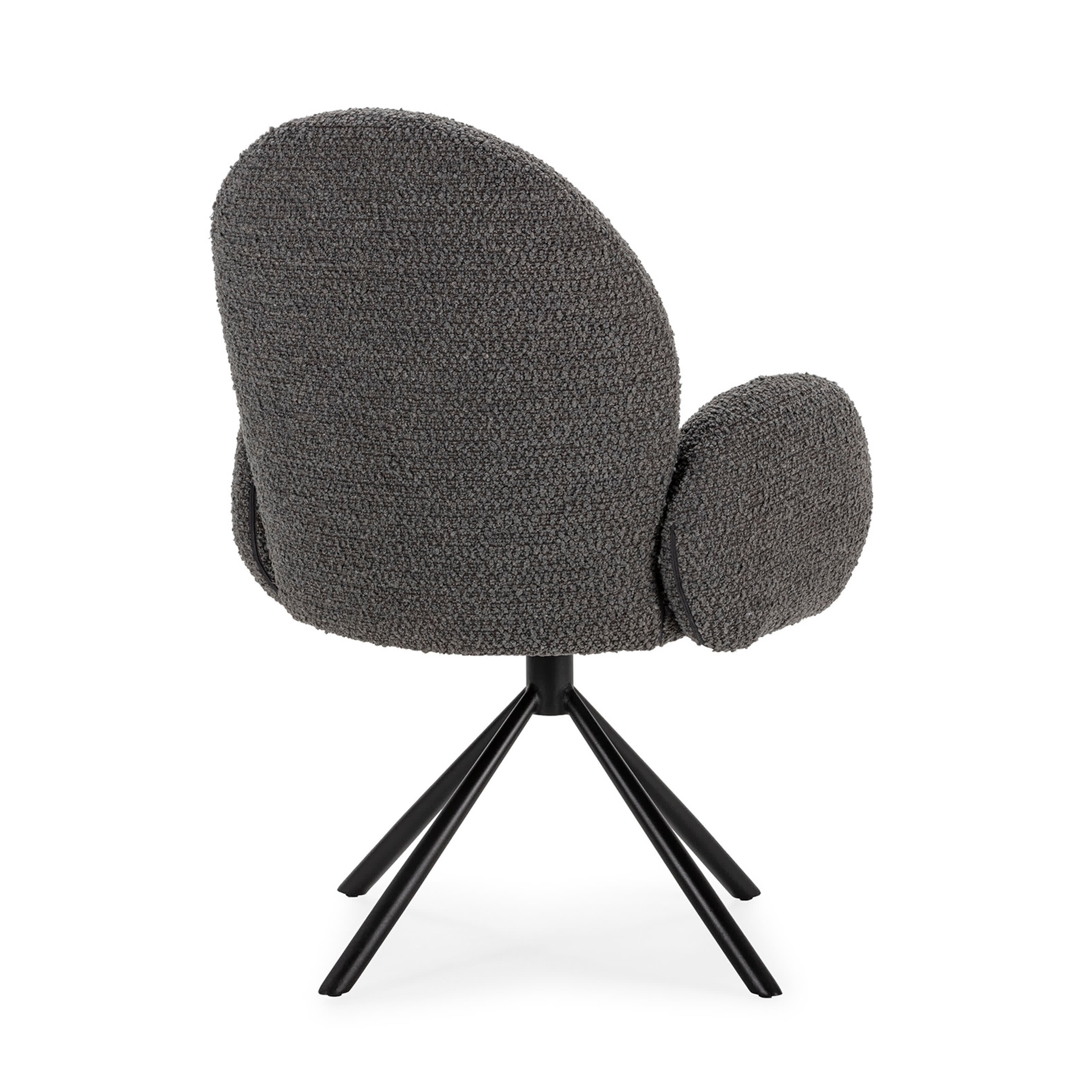 Poltrona girevole in tessuto e gambe in metallo nero Dario 49x46 h91 cm