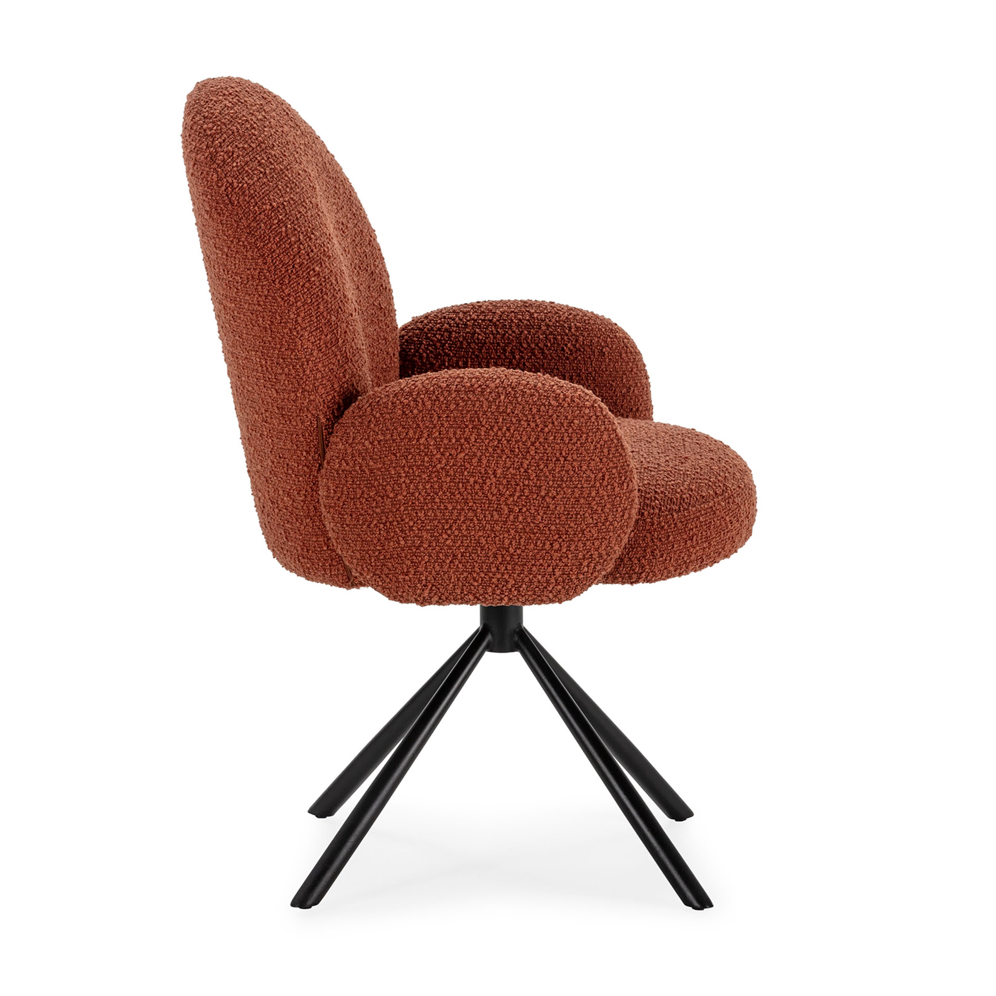 Poltrona girevole in tessuto e gambe in metallo nero Dario 49x46 h91 cm