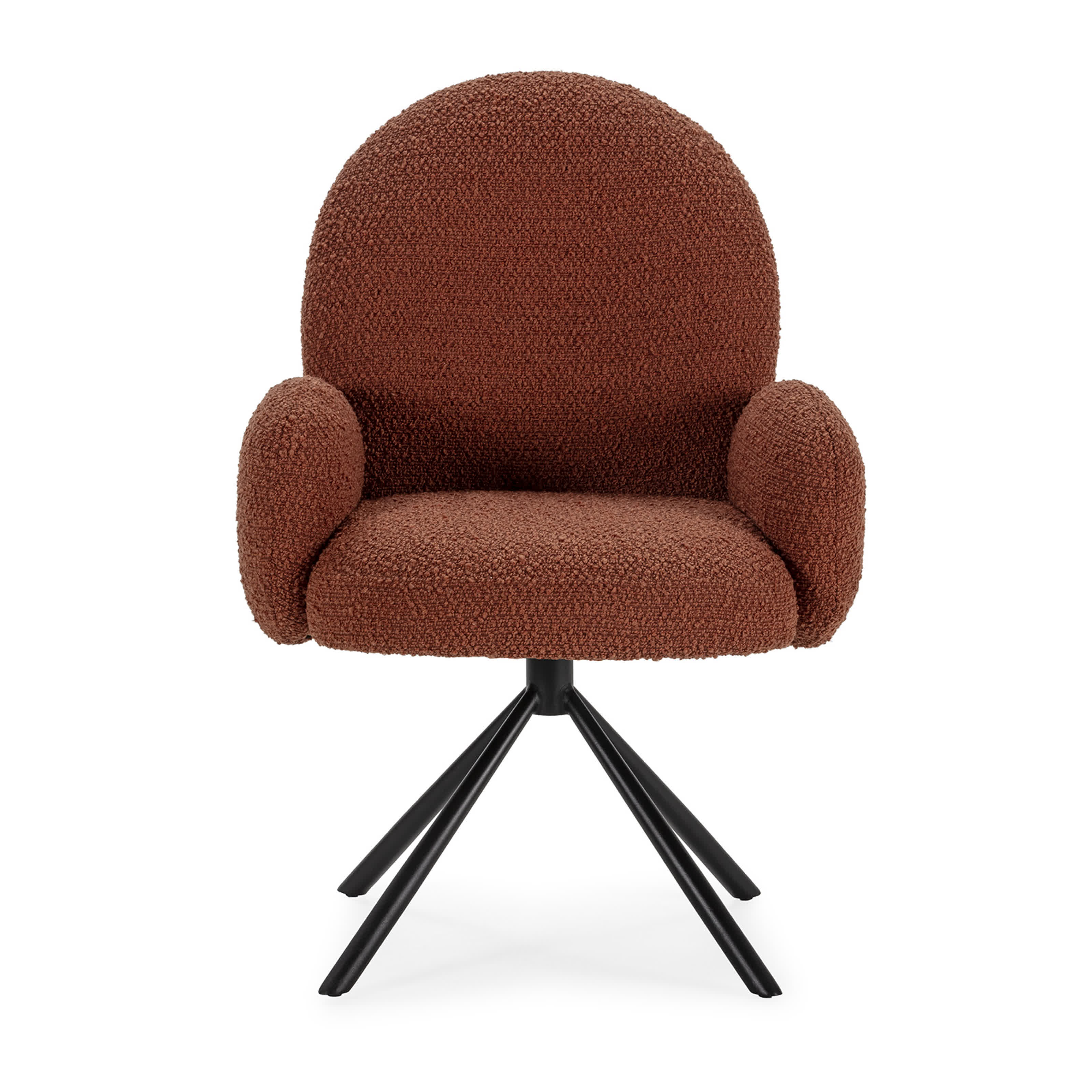 Poltrona girevole in tessuto e gambe in metallo nero Dario 49x46 h91 cm