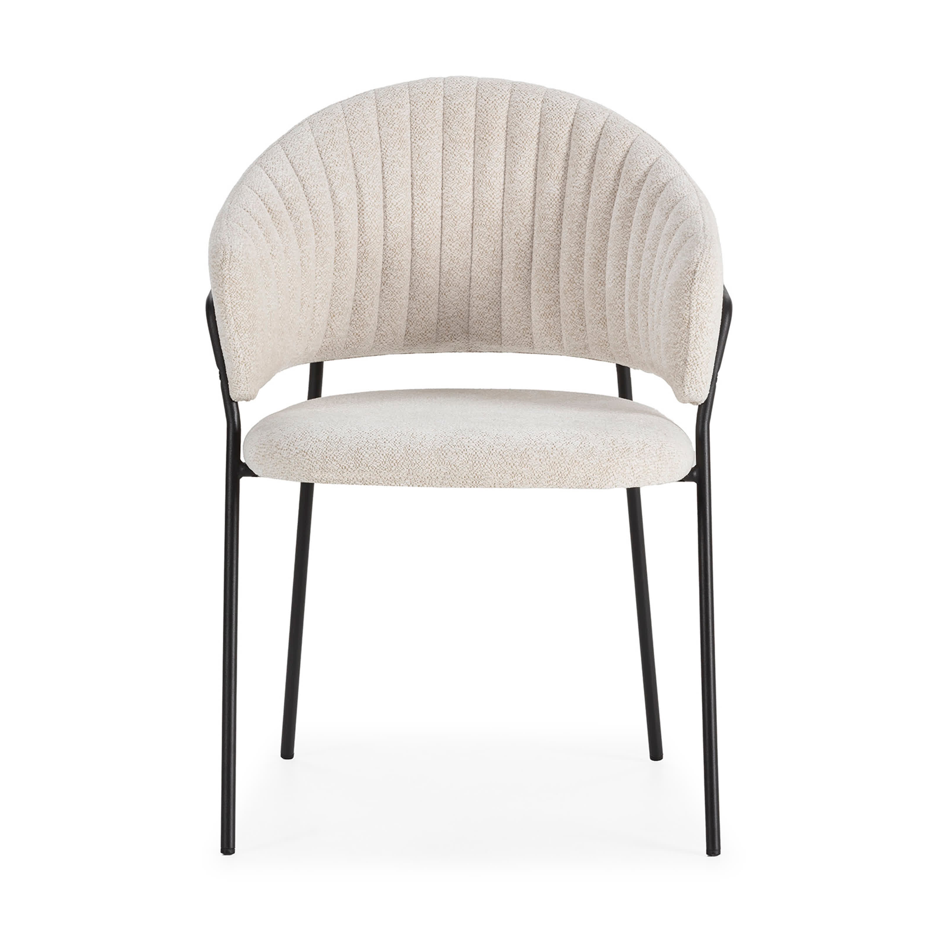 Set di 2 sedie in tessuto con gambe in metallo Clelia 49x54 h75 cm