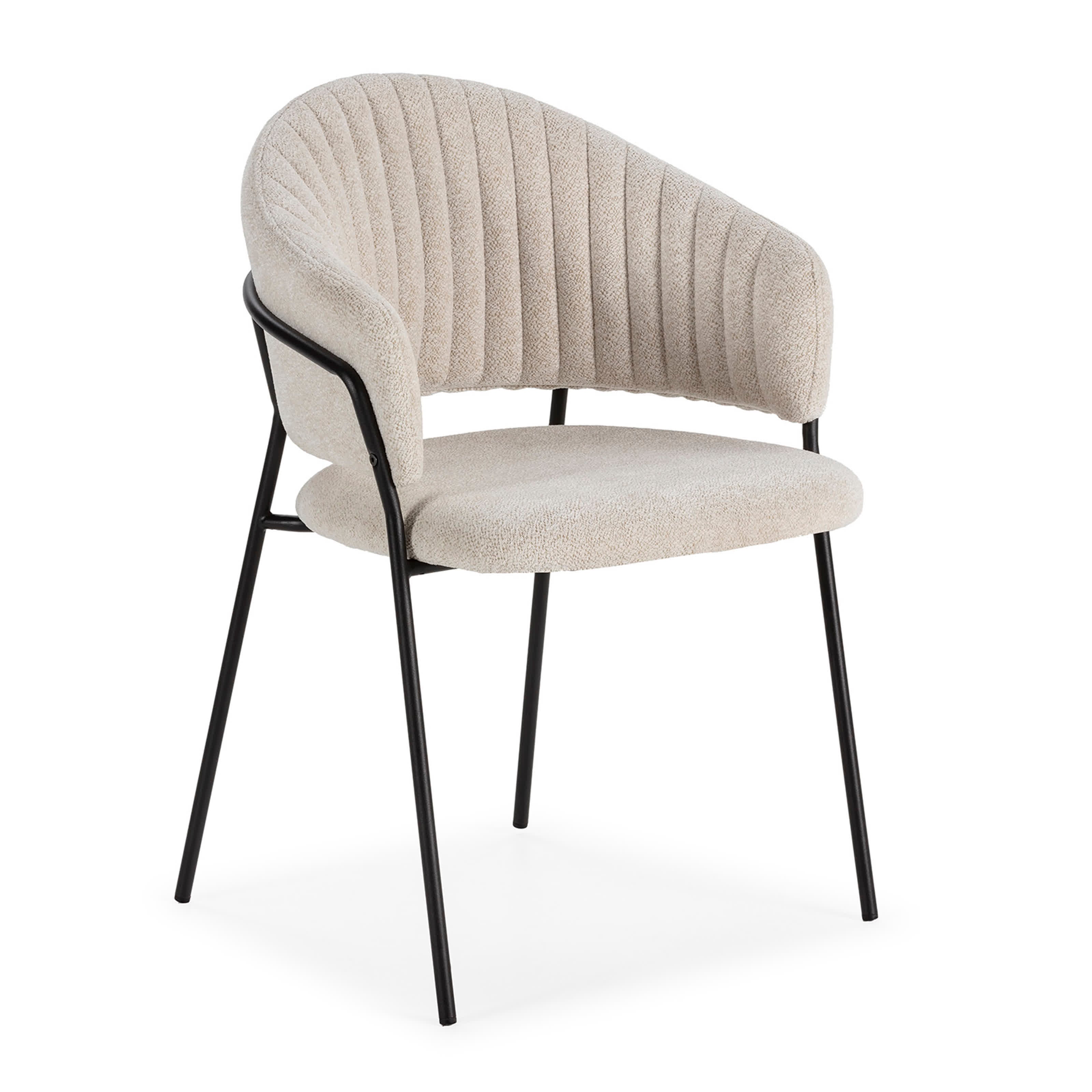 Set di 2 sedie in tessuto con gambe in metallo Clelia 49x54 h75 cm