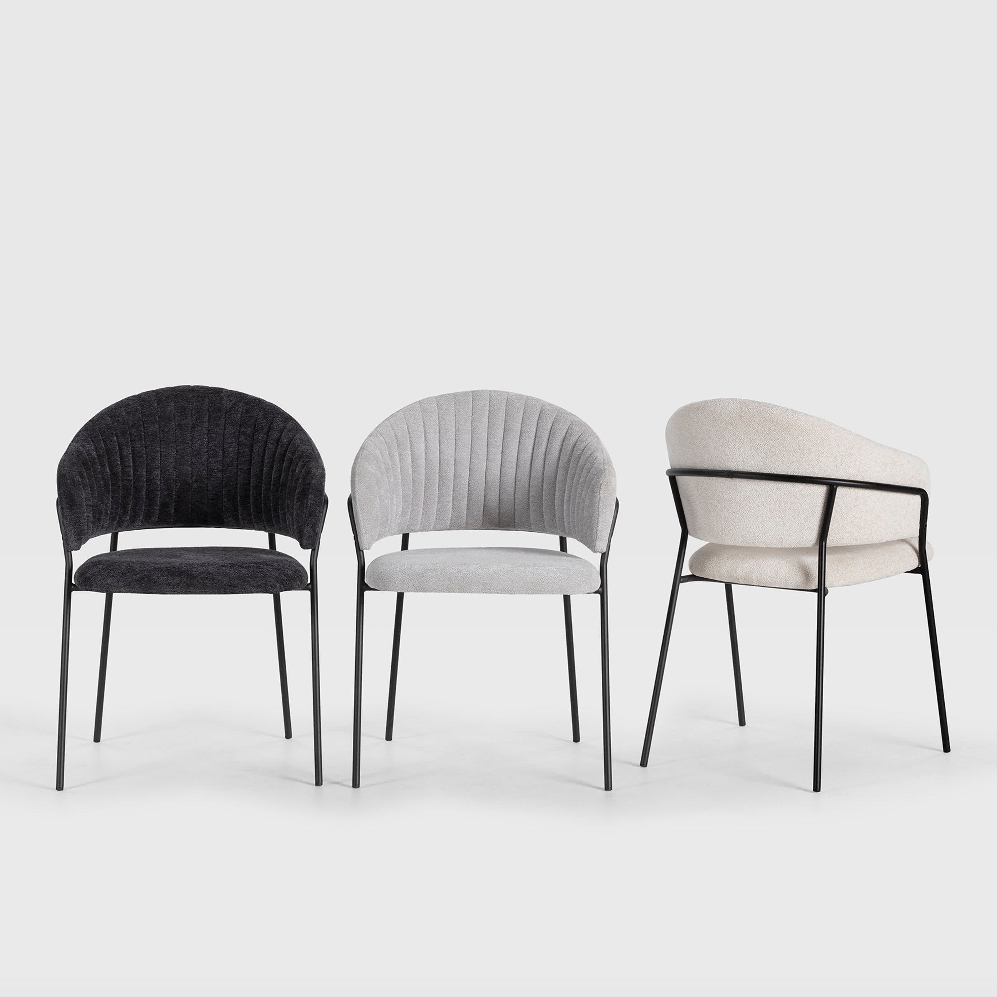 Set di 2 sedie in tessuto con gambe in metallo Clelia 49x54 h75 cm