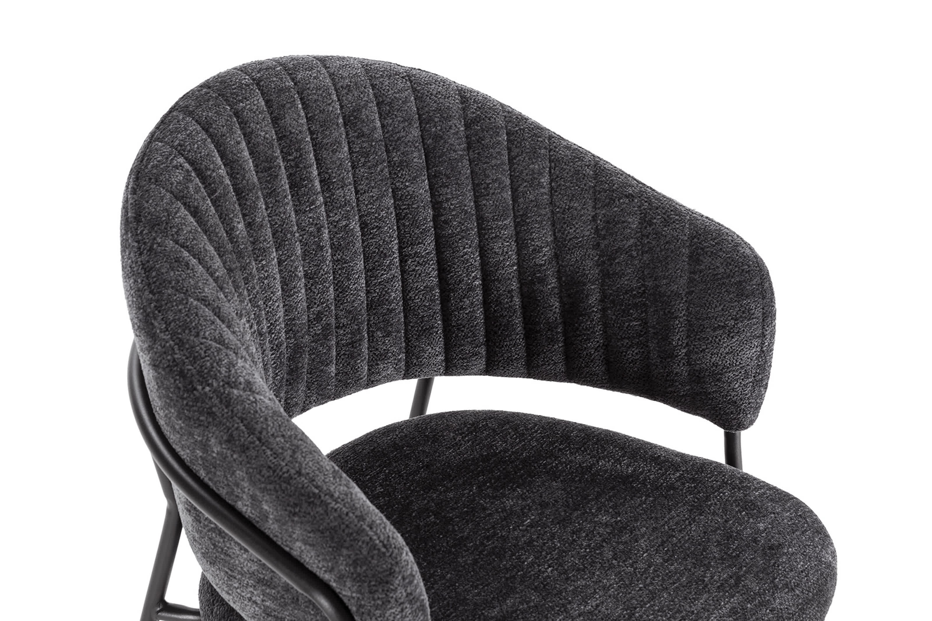 Set di 2 sedie in tessuto con gambe in metallo Clelia 49x54 h75 cm