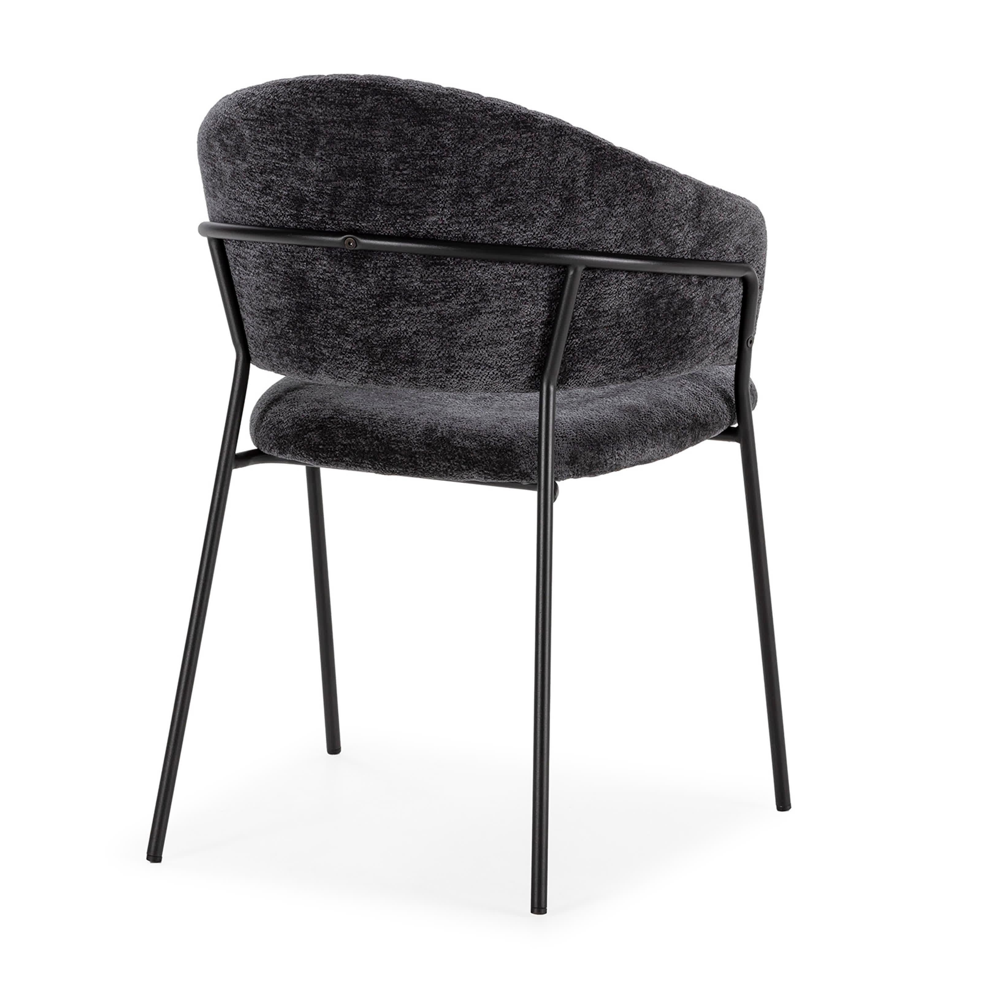 Set di 2 sedie in tessuto con gambe in metallo Clelia 49x54 h75 cm