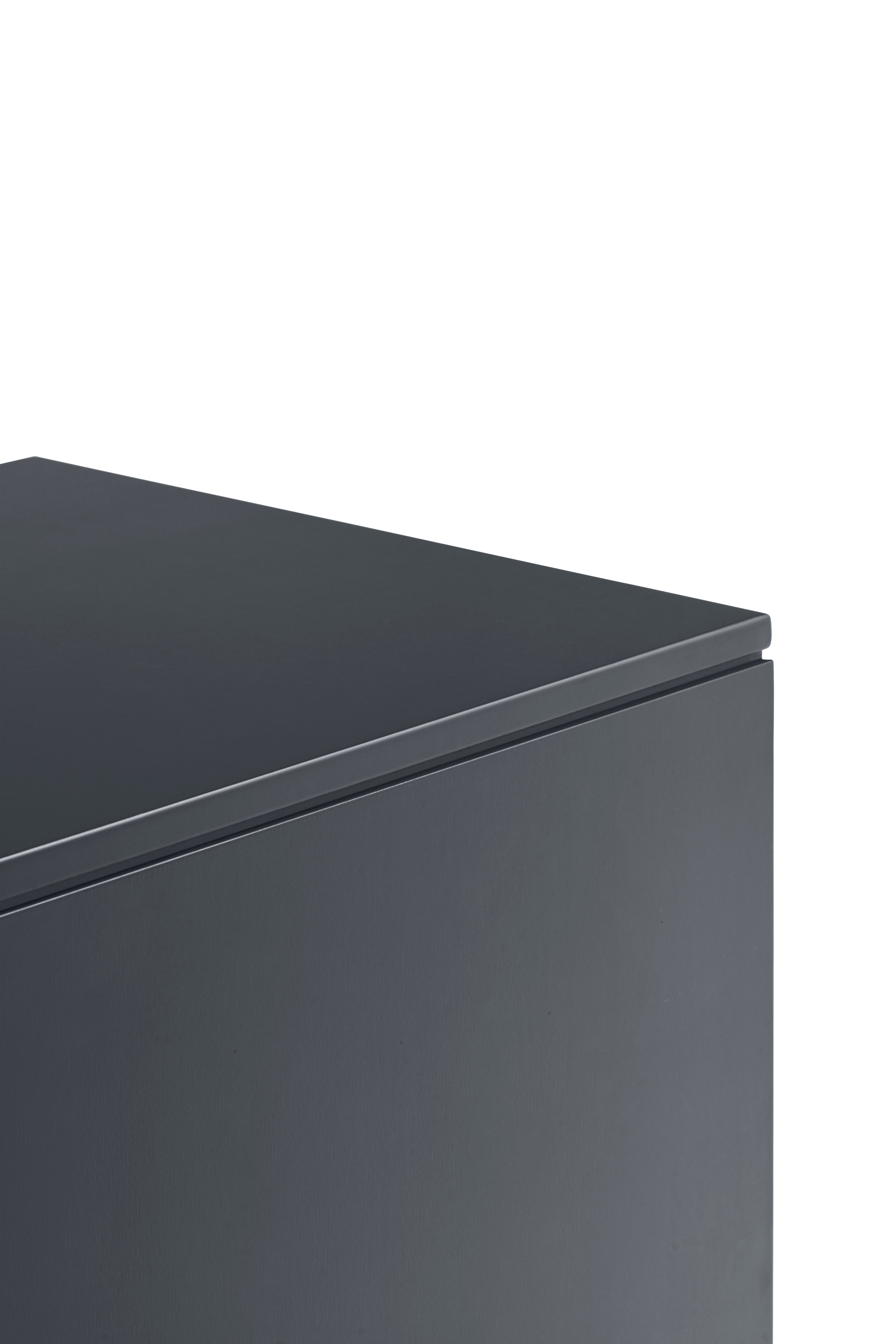 Commode 2 portes 100x82 cm Totem laquée gris anthracite