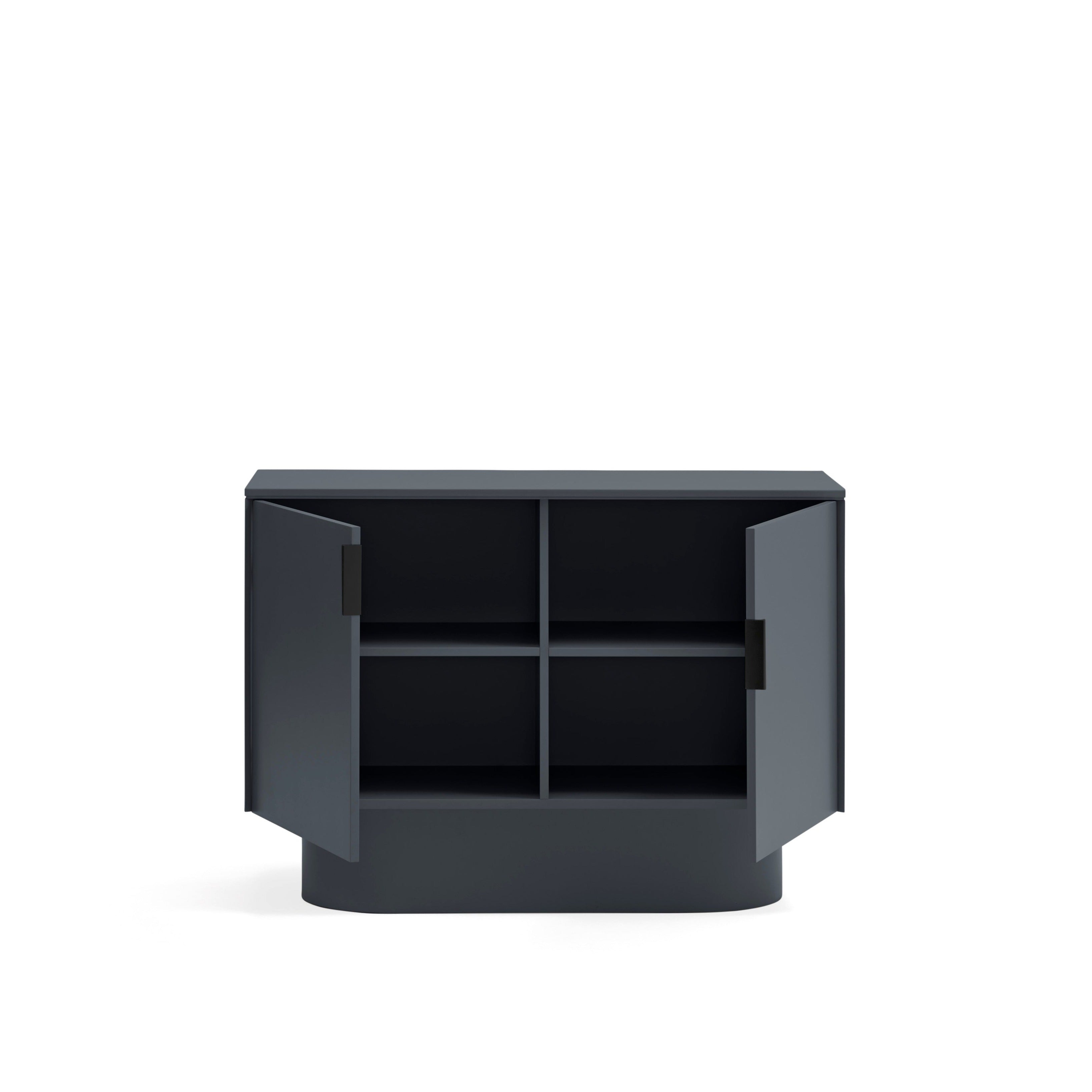 Commode 2 portes 100x82 cm Totem laquée gris anthracite