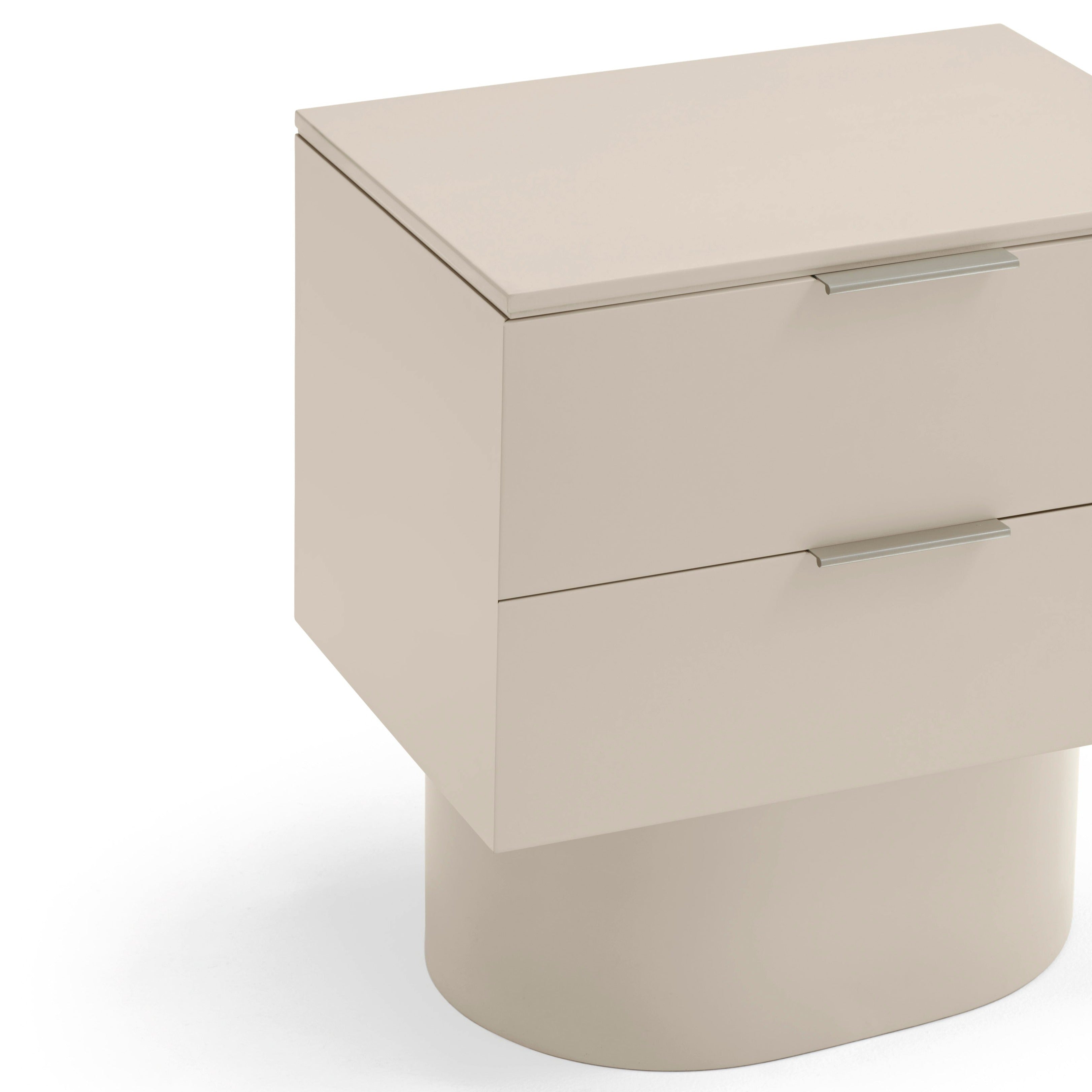 Table de chevet 2 tiroirs 50x56 cm Totem sable