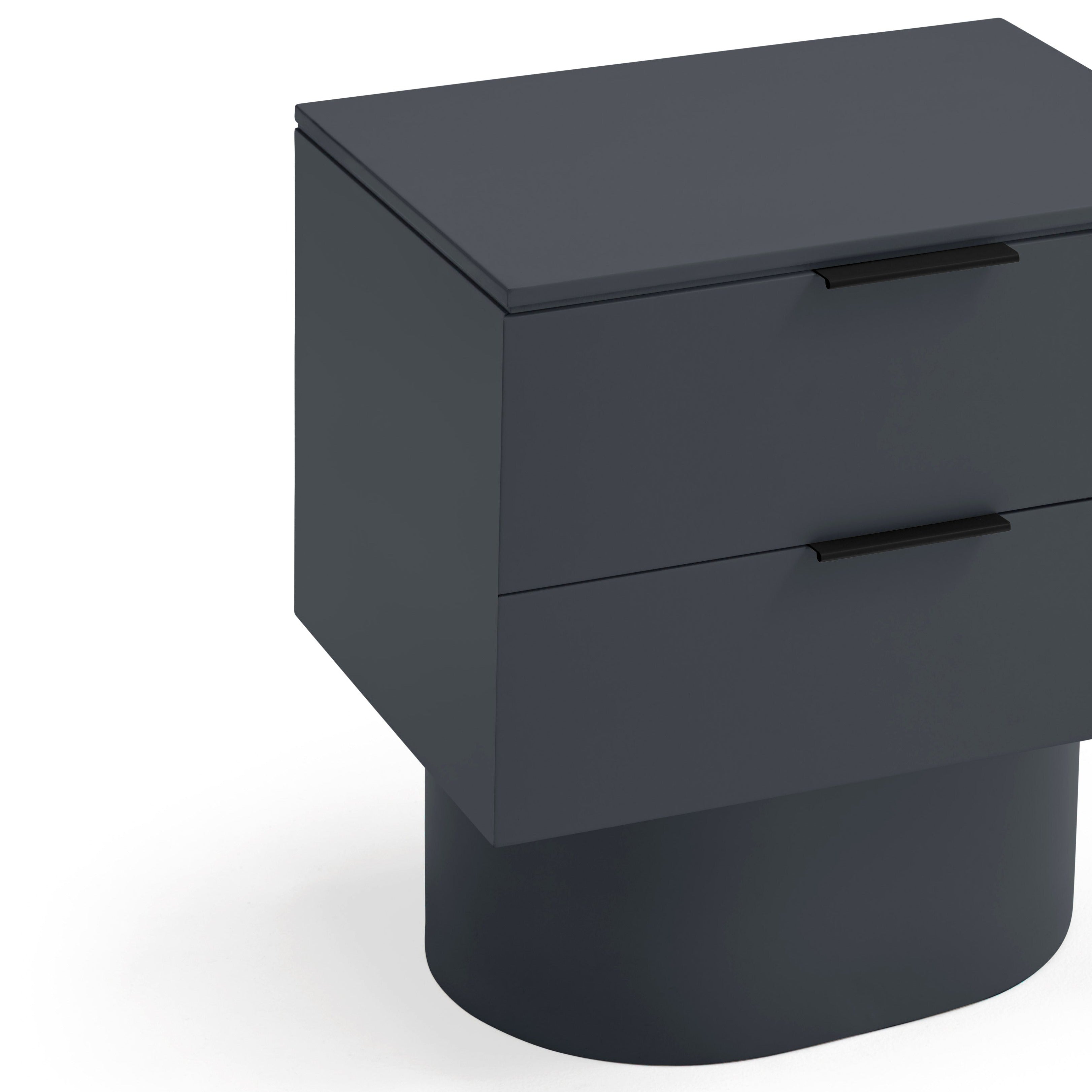 Table de chevet 2 tiroirs 50x56 cm Totem gris anthracite