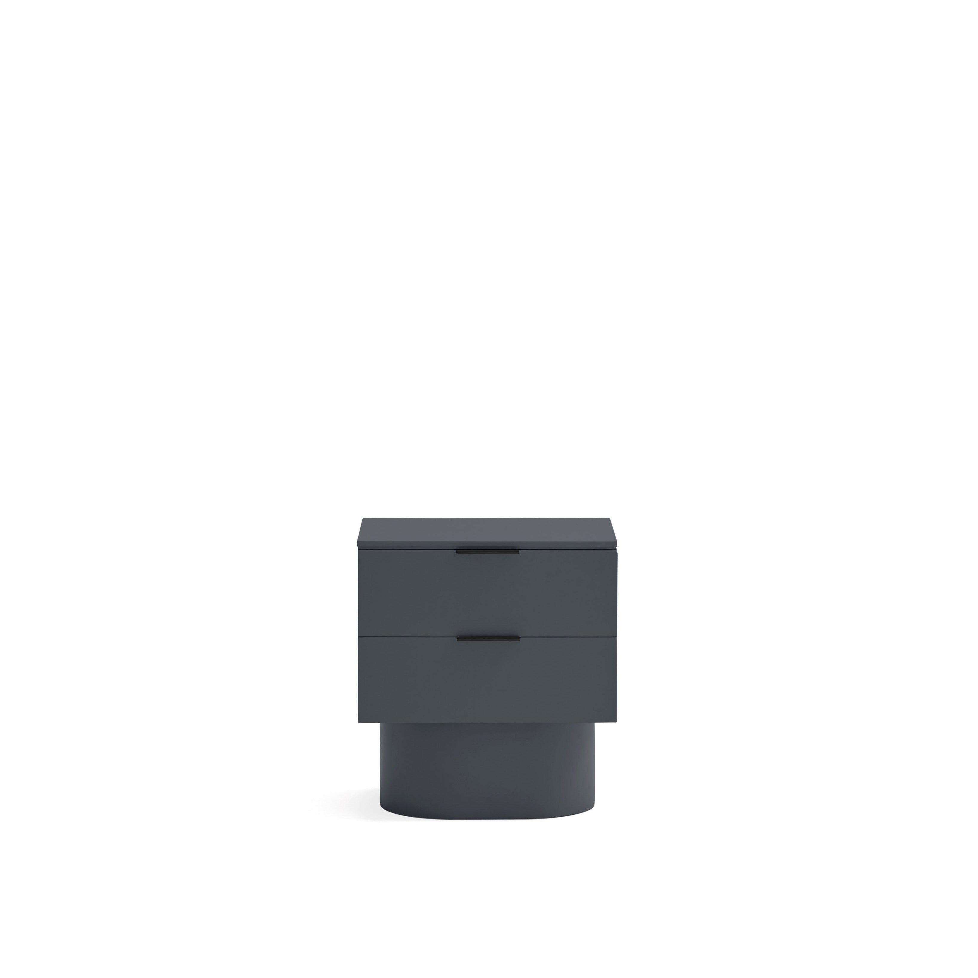 Table de chevet 2 tiroirs 50x56 cm Totem gris anthracite