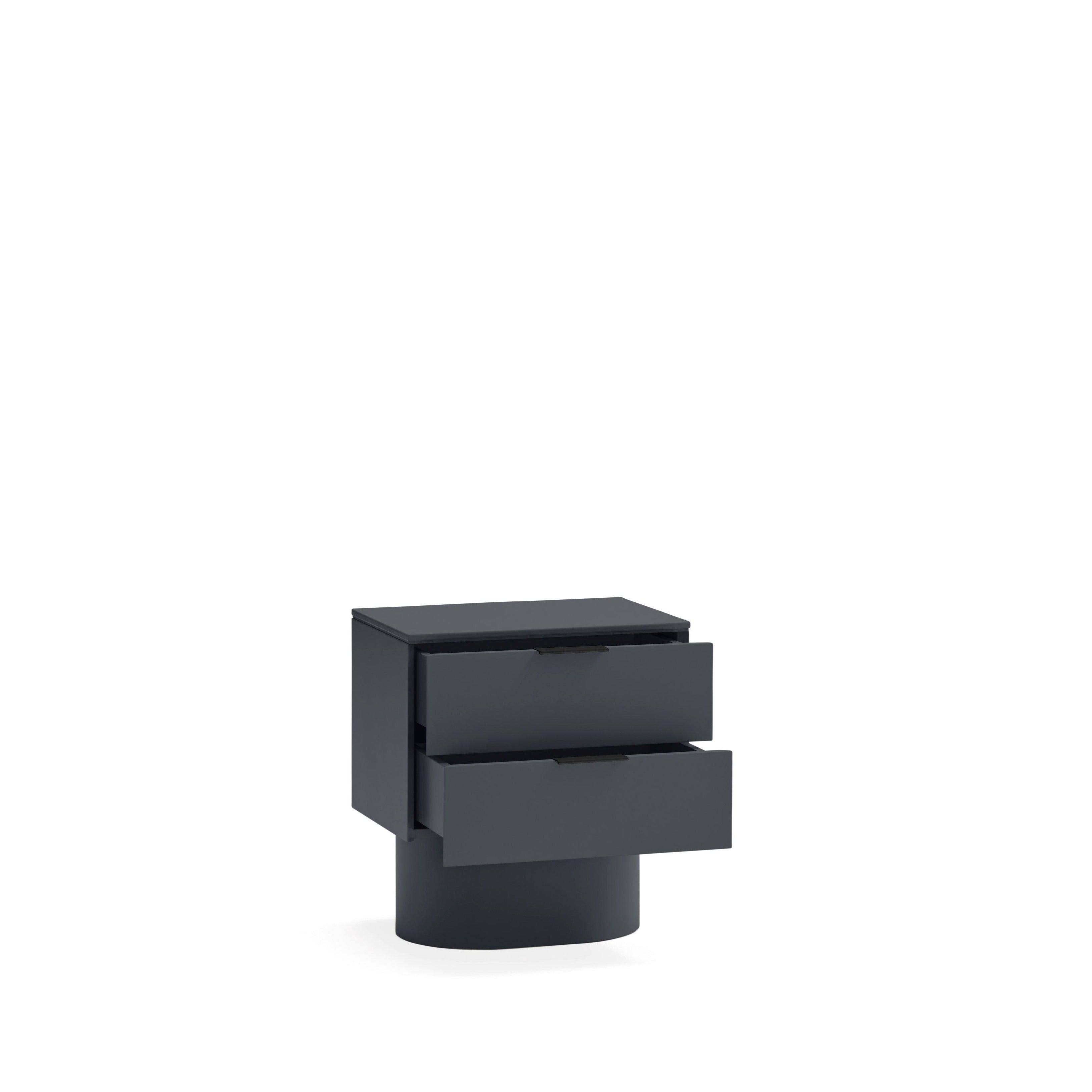 Table de chevet 2 tiroirs 50x56 cm Totem gris anthracite