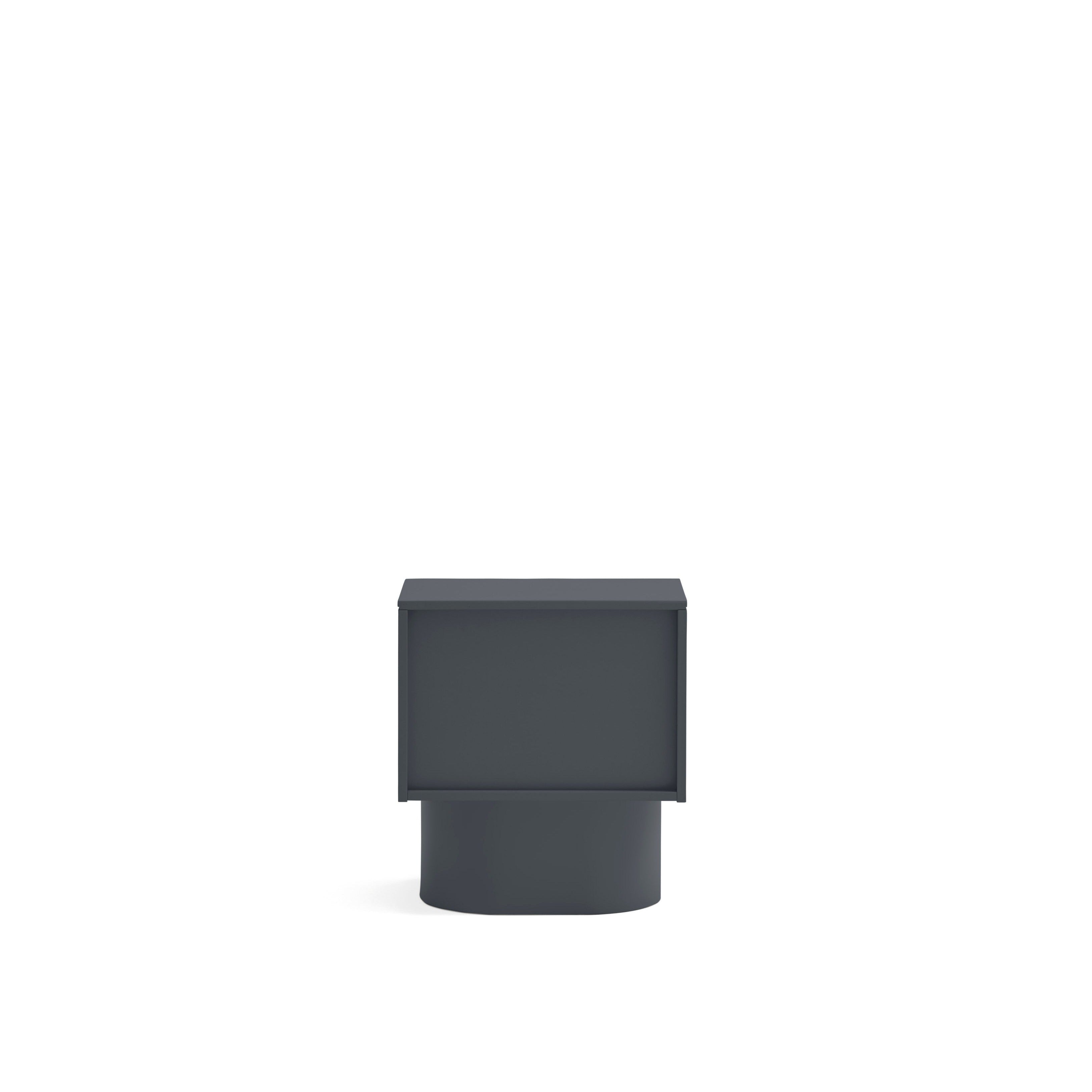 Table de chevet 2 tiroirs 50x56 cm Totem gris anthracite