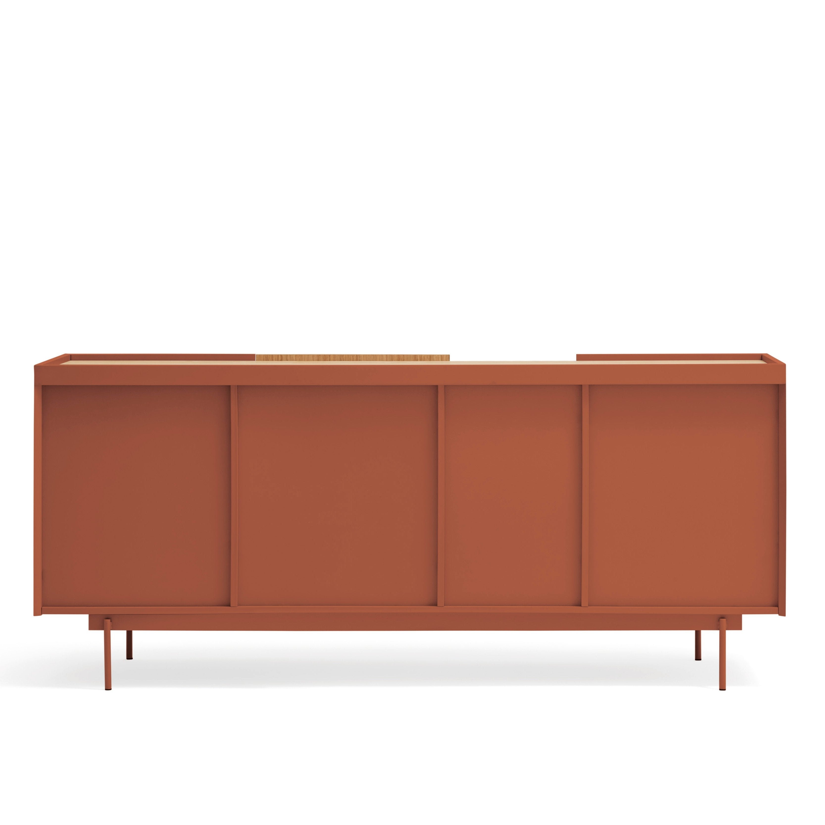 Buffet 3 portes 3 tiroirs 180x78 cm Otto en bois de chêne et terre cuite