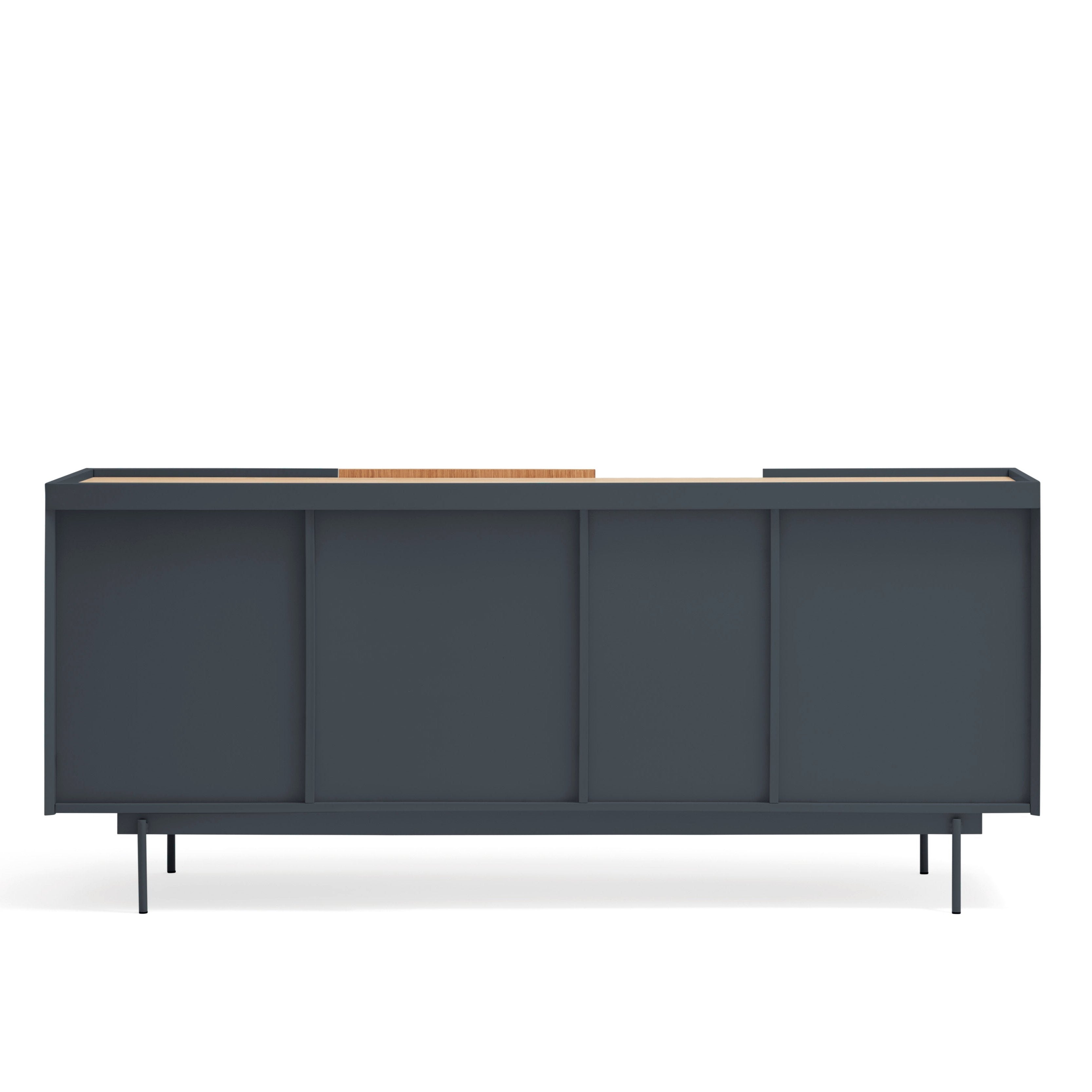 Buffet 3 portes et 3 tiroirs 180x78 cm Otto en chêne gris anthracite