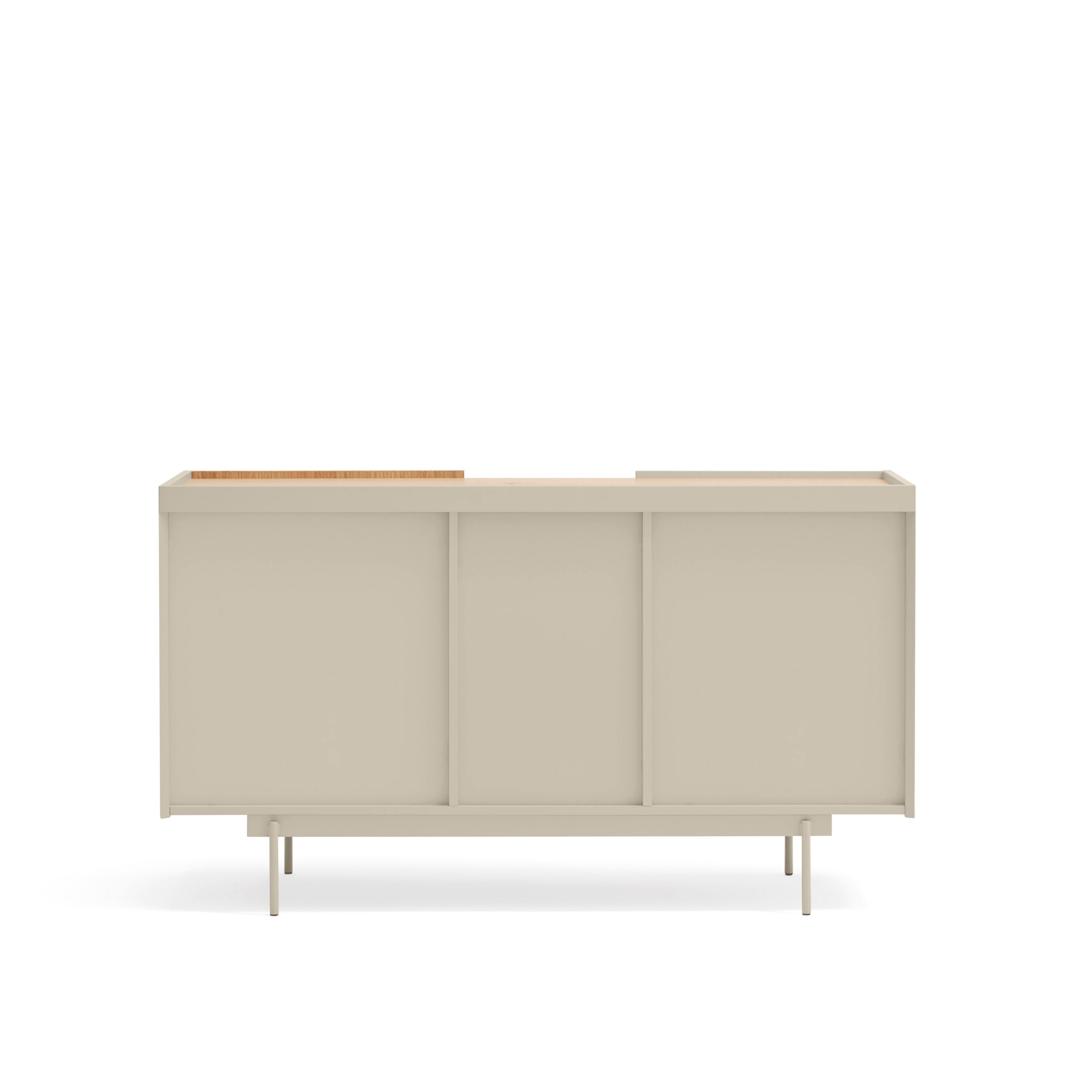 Buffet 2 portes et 3 tiroirs 135x78 cm Otto en chêne et cachemire