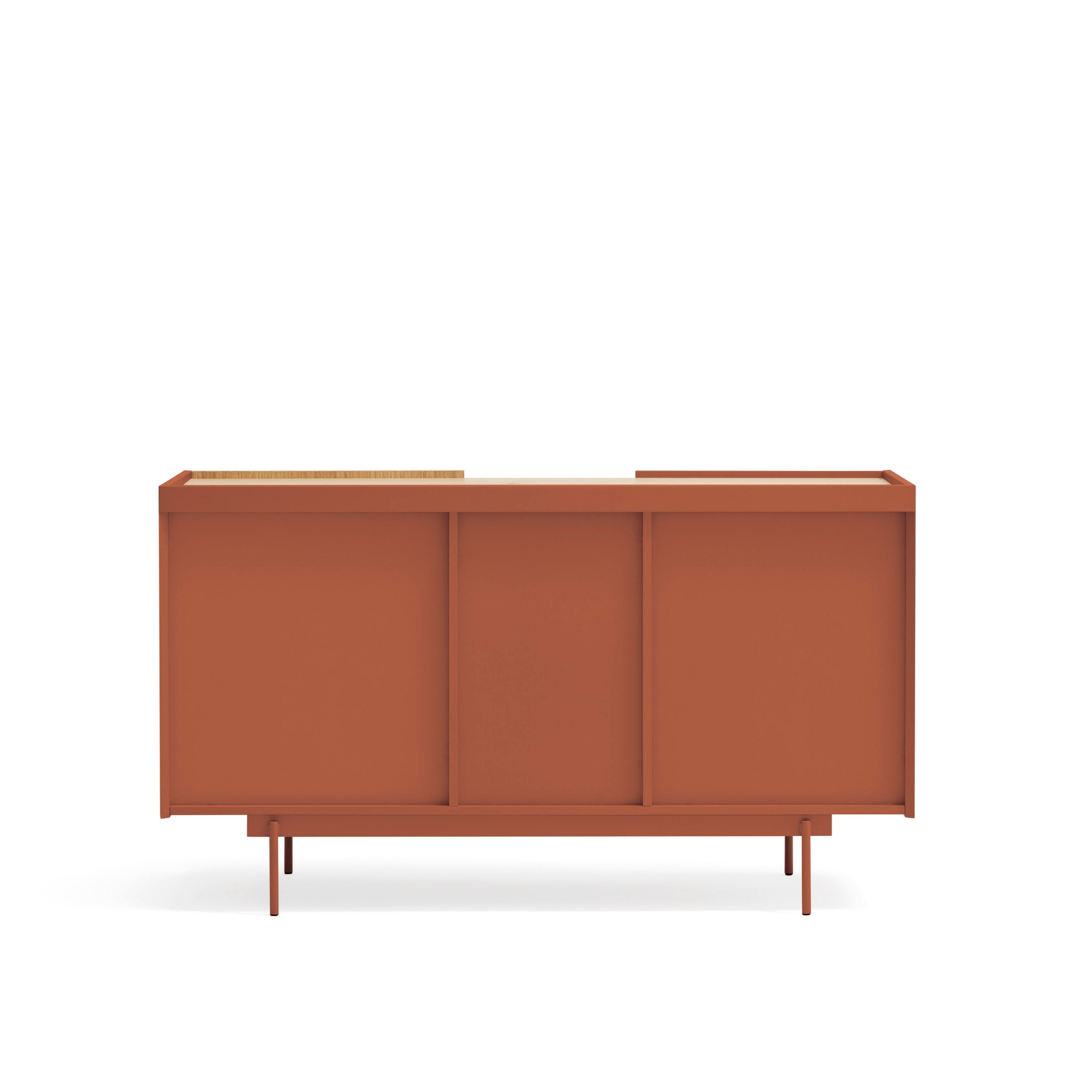 Buffet 2 portes et 3 tiroirs 135x78 cm Otto en chêne et terre cuite