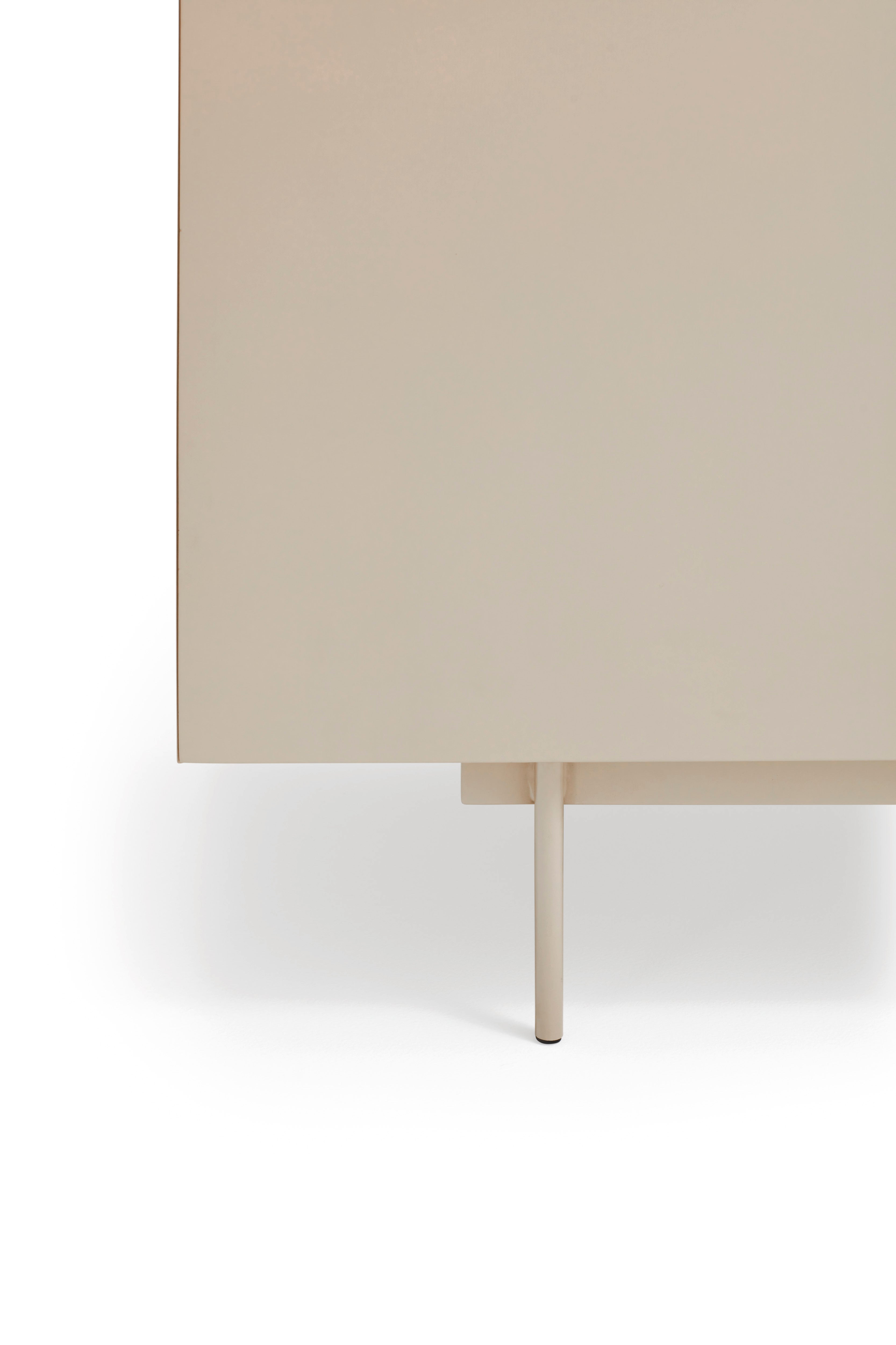 Buffet 2 portes 2 tiroirs 100x120 cm Otto de Teulat en bois de chêne et cachemire