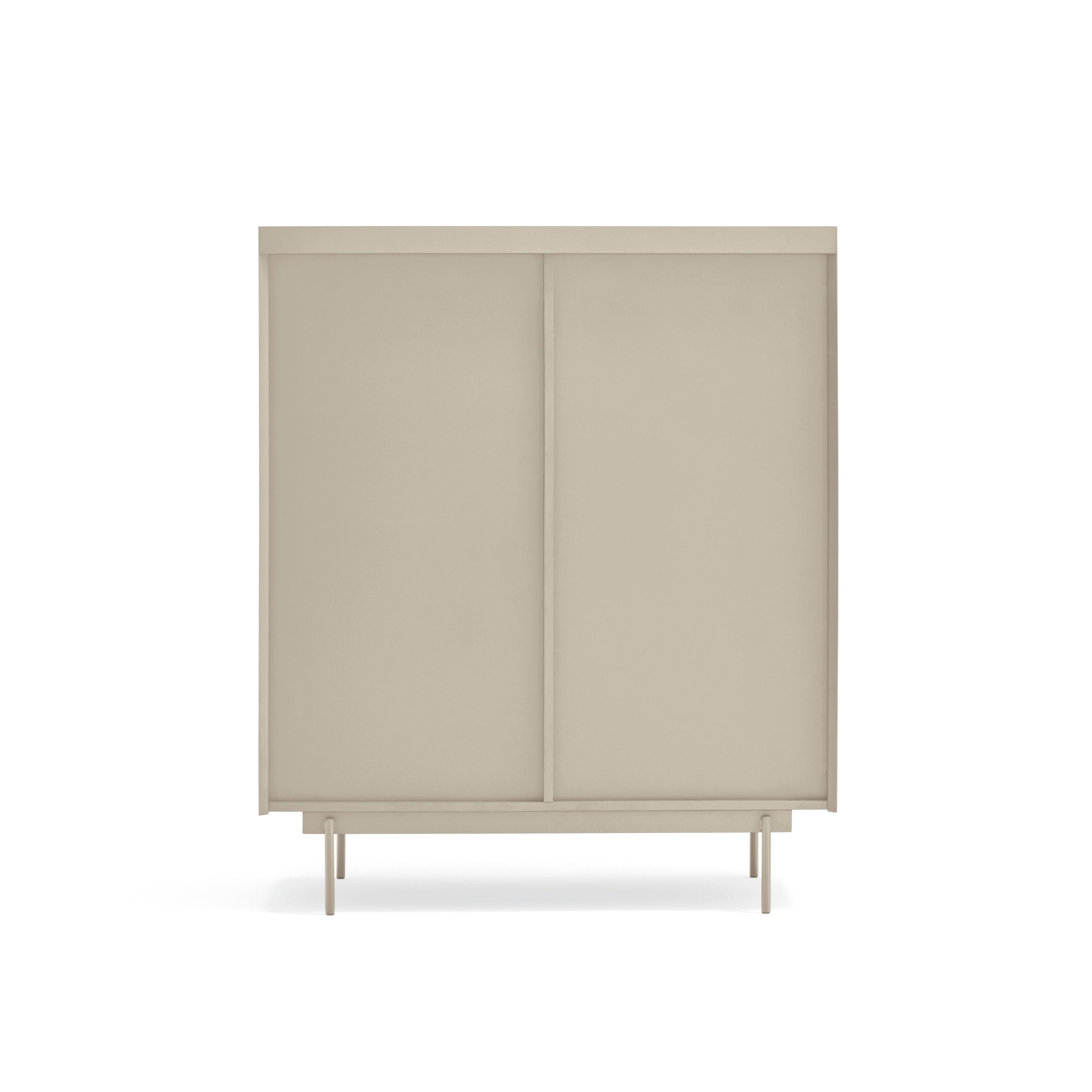 Buffet 2 portes 2 tiroirs 100x120 cm Otto de Teulat en bois de chêne et cachemire