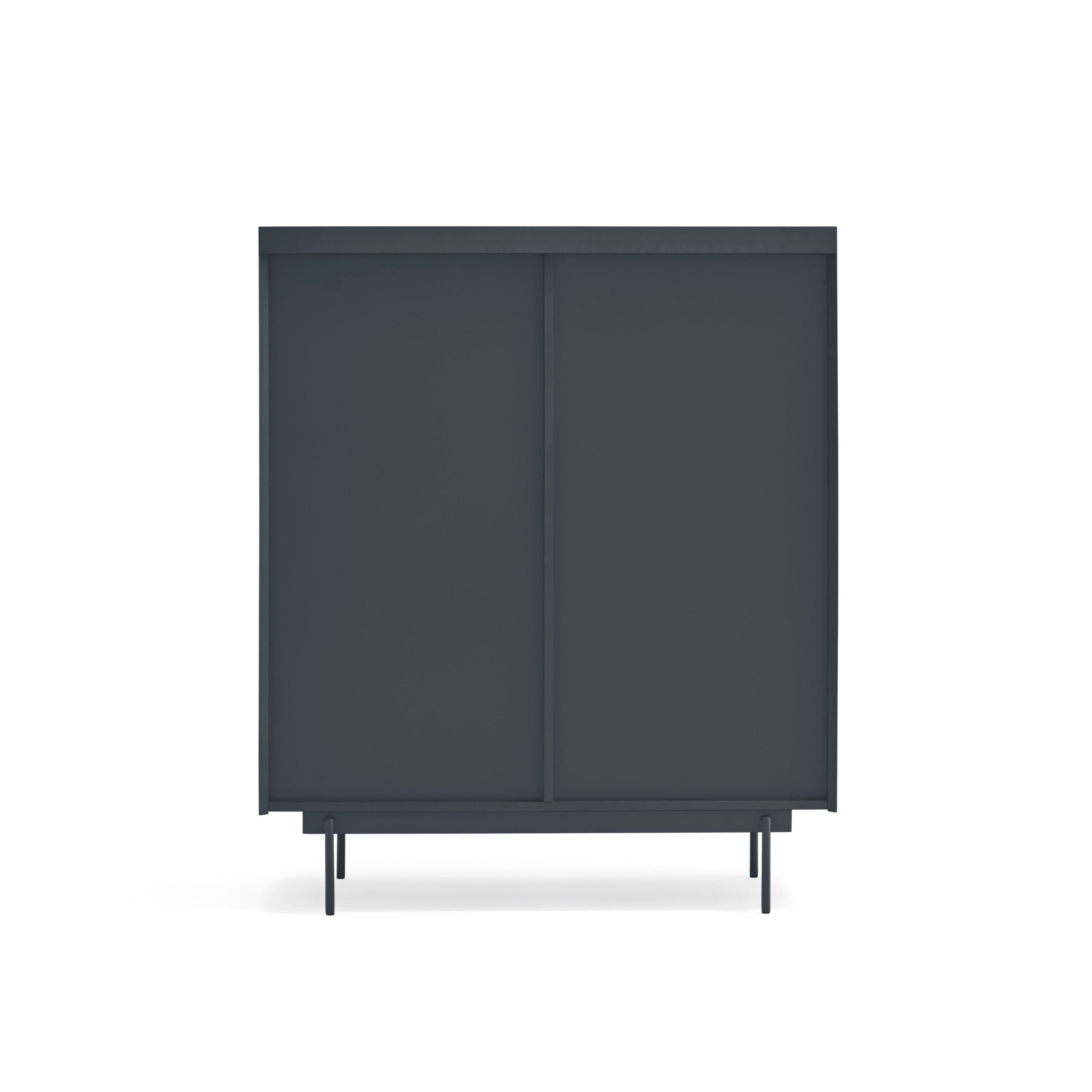 Buffet 2 portes 2 tiroirs 100x120 cm Otto de Teulat en bois chêne anthracite