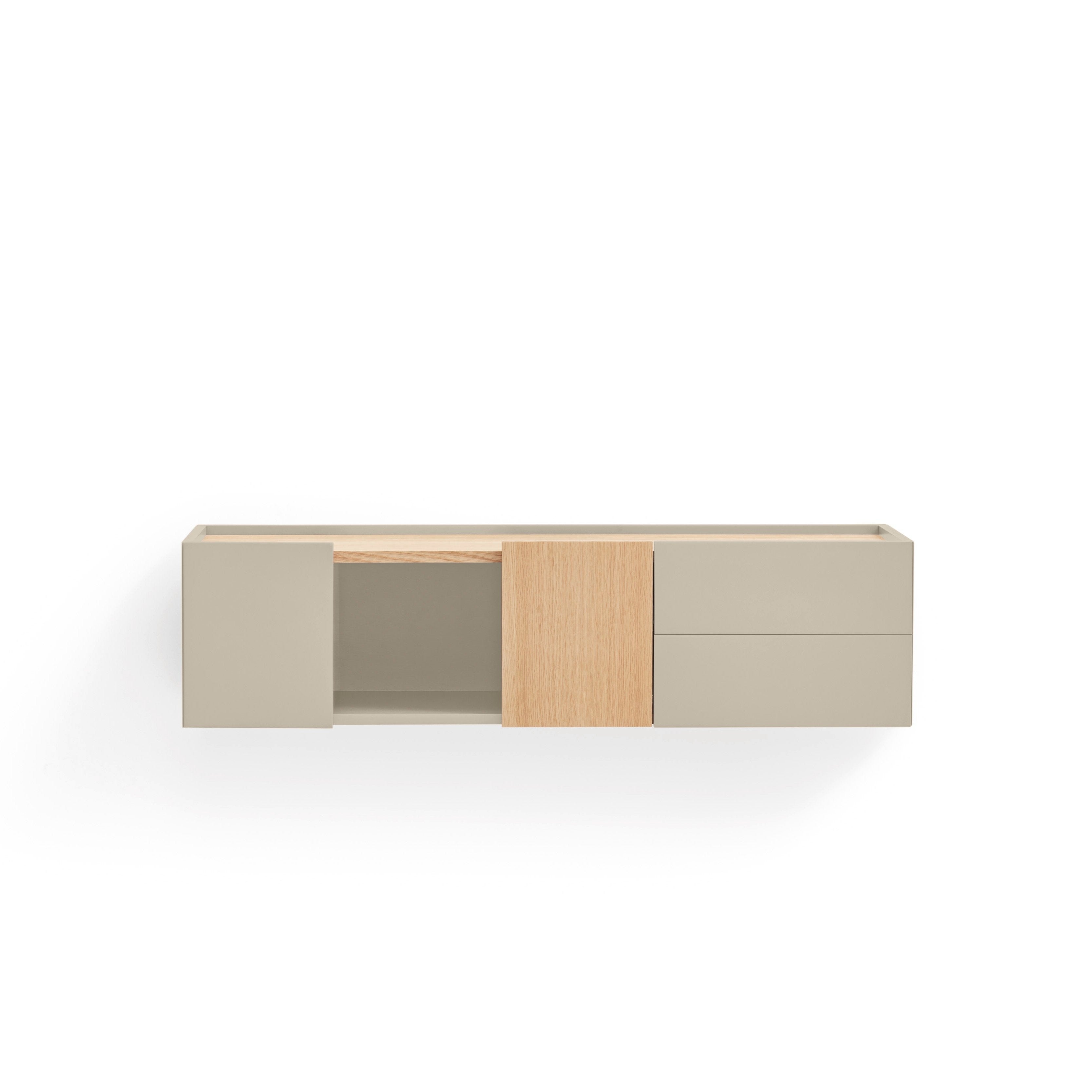 Console suspendue 110x35 cm Otto en bois chêne et cachemire