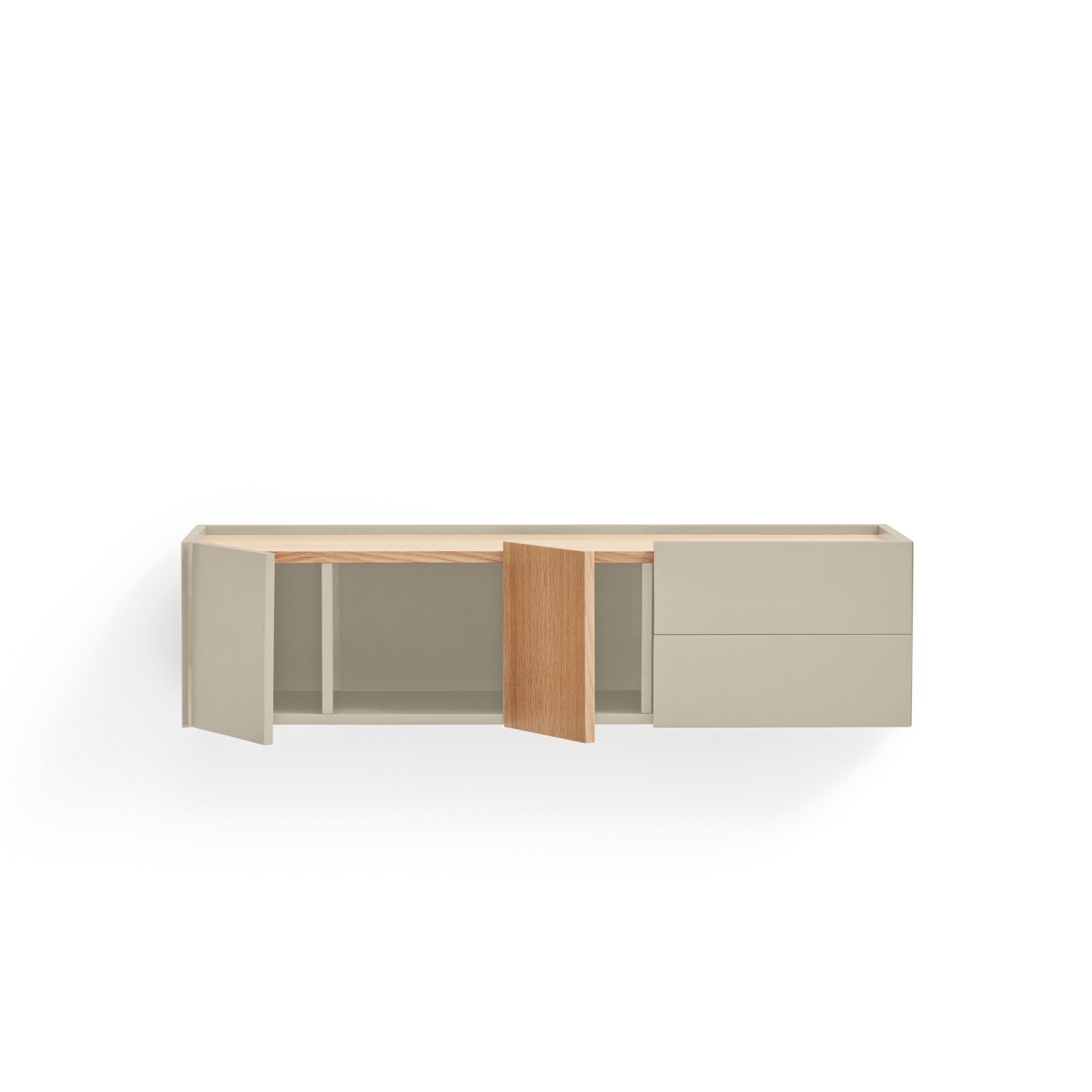Console suspendue 110x35 cm Otto en bois chêne et cachemire