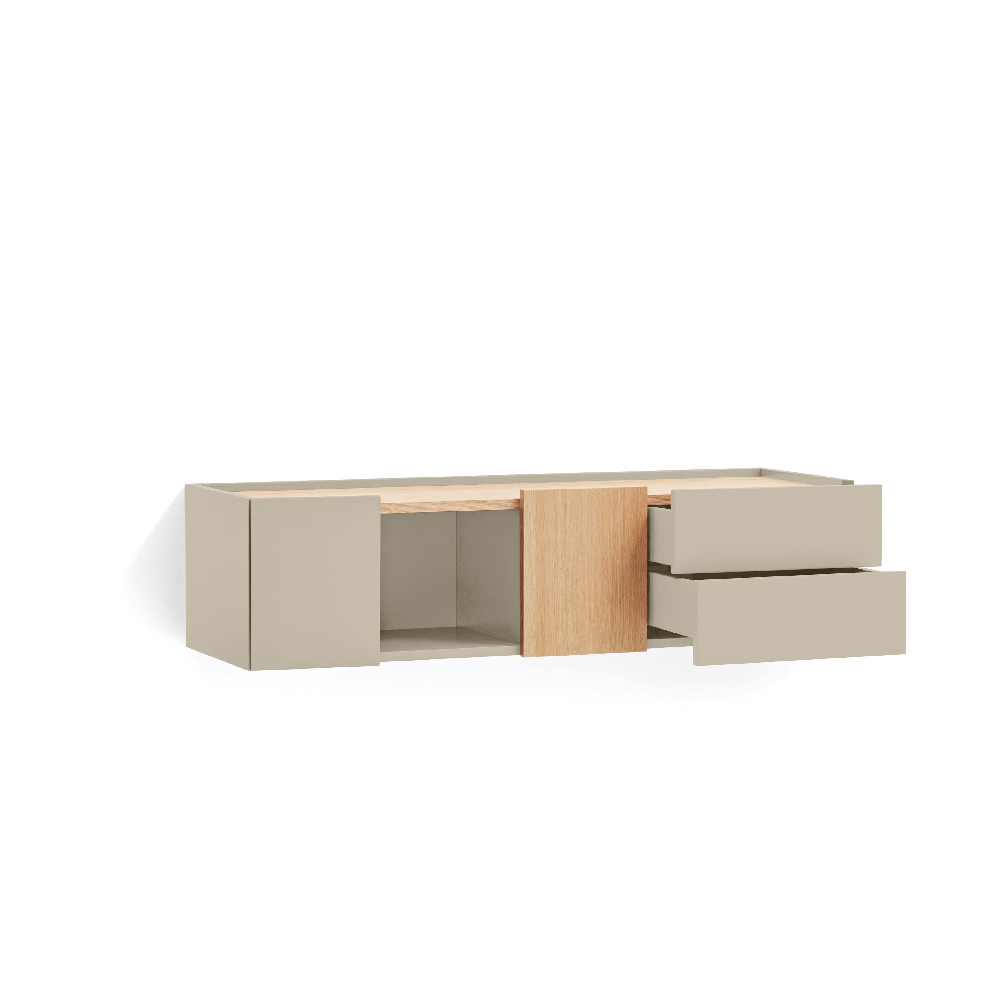 Console suspendue 110x35 cm Otto en bois chêne et cachemire