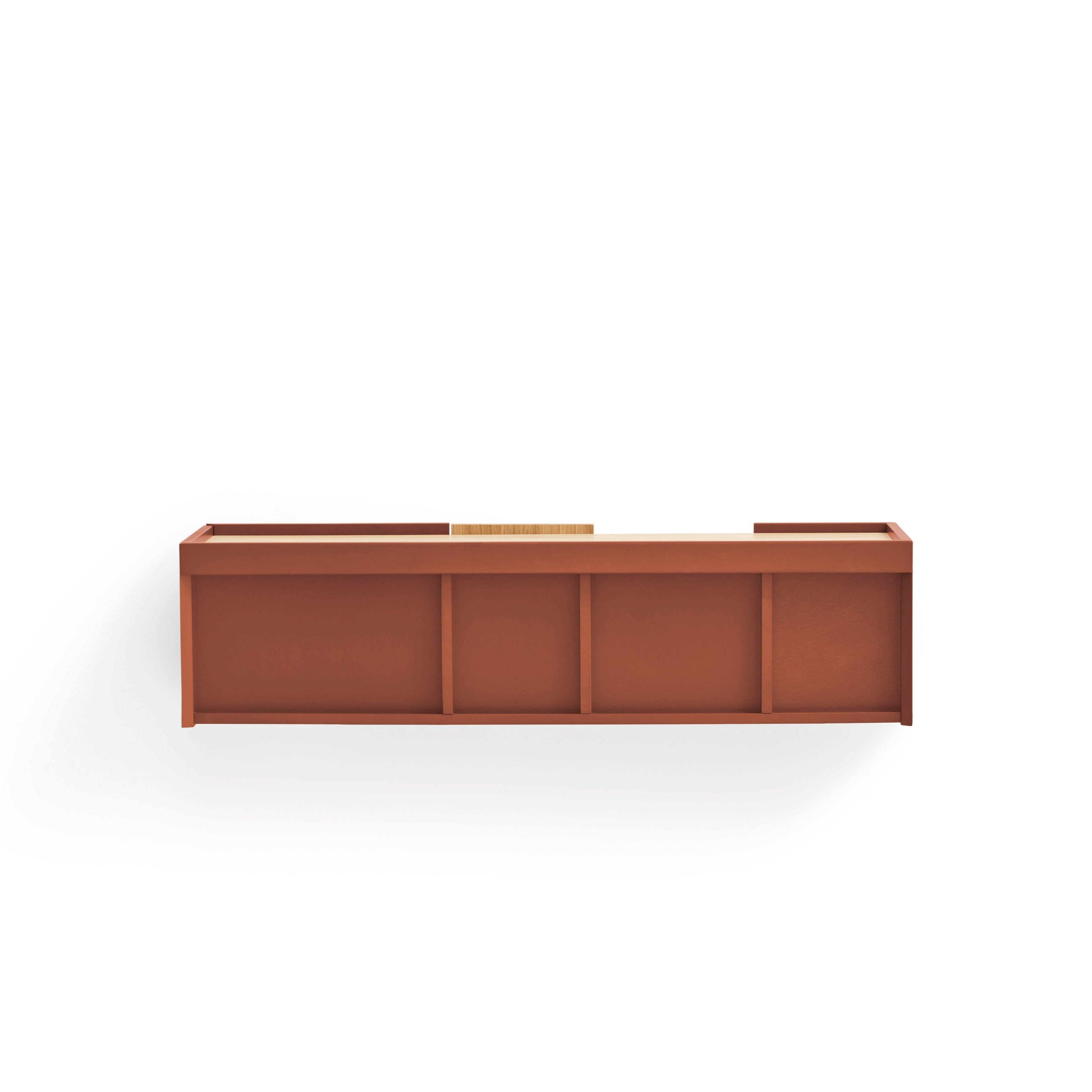 Console suspendue 110x35 cm Otto en bois chêne et terre cuite